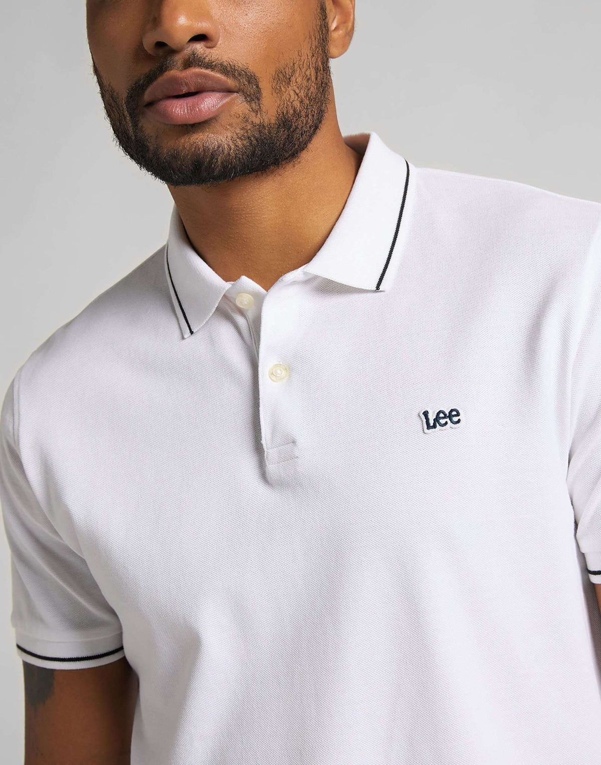 Pique Polo in Bright White