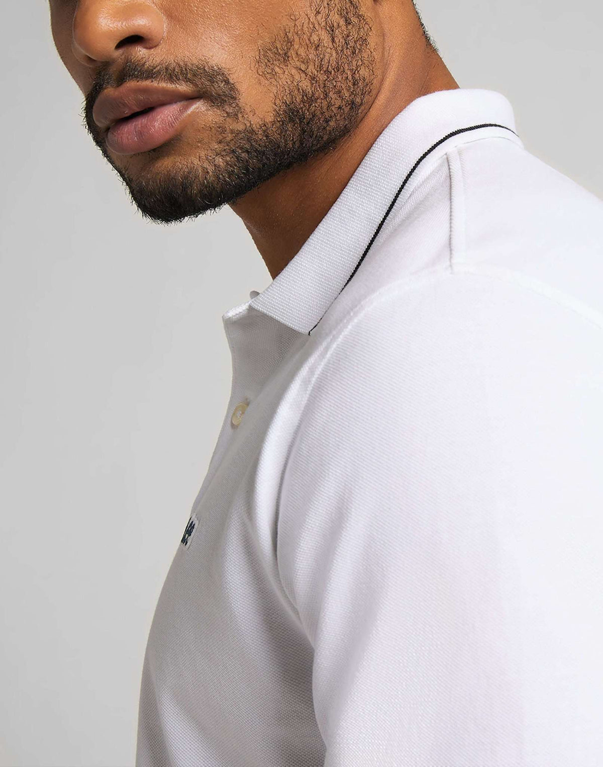 Pique Polo in Bright White