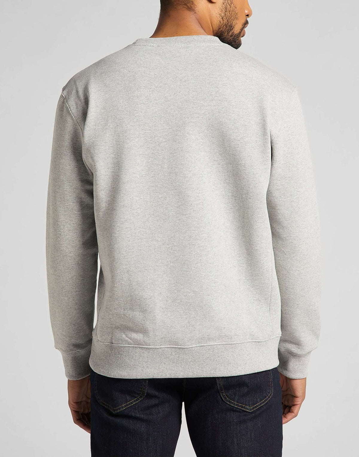 Plain Crew Sweatshirt in Grey Melange