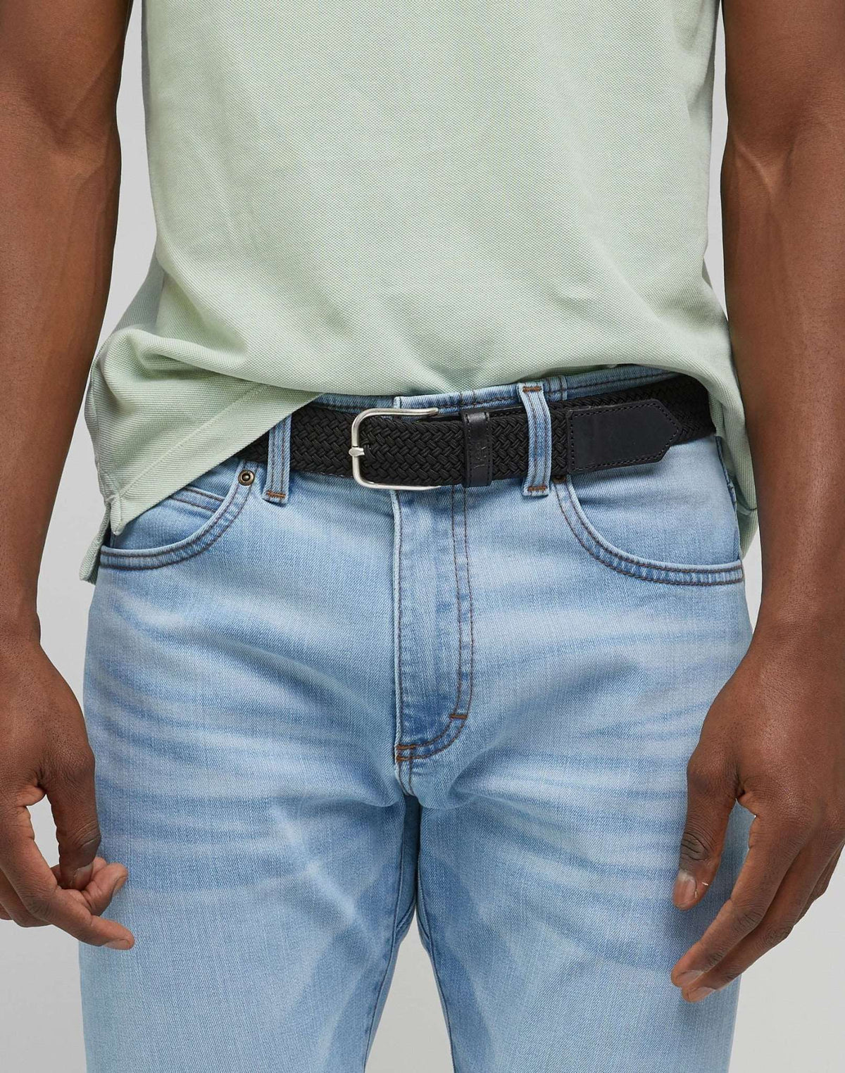 Elastic Webbing Belt in Black
