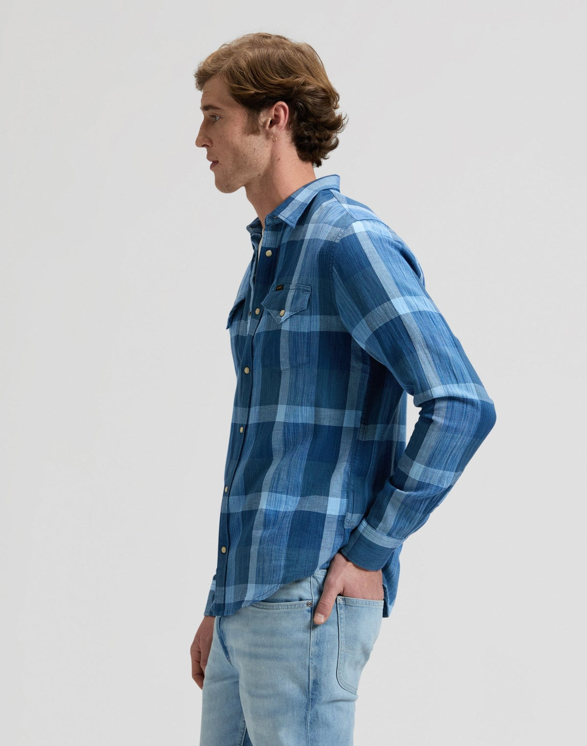 Clean Western Shirt in Indigo Plaid - LEE Schweiz