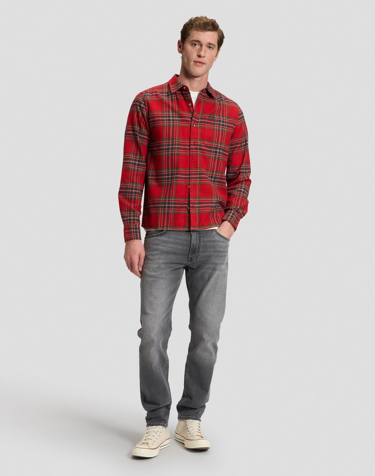 Hemd Leesure in Red Tartan - LEE Schweiz
