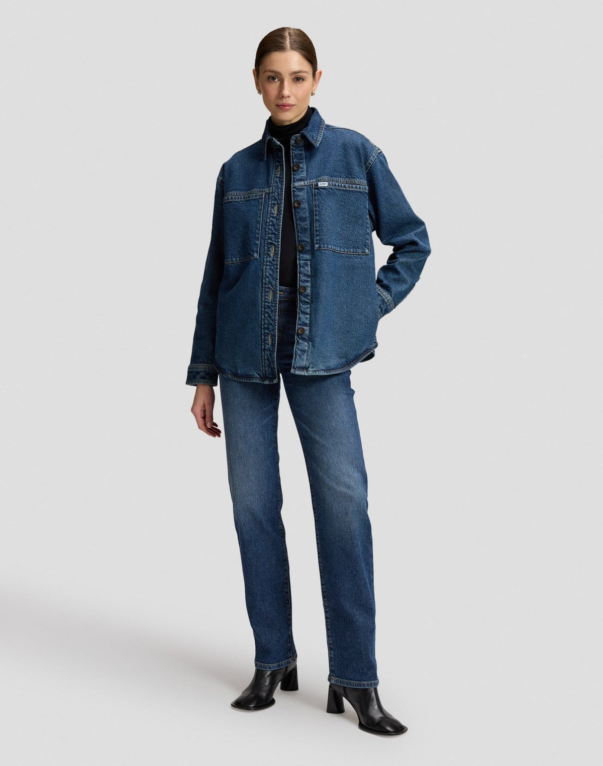 Jeanshemd Relaxed Utility Overshirt in Blue Dagger - LEE Schweiz