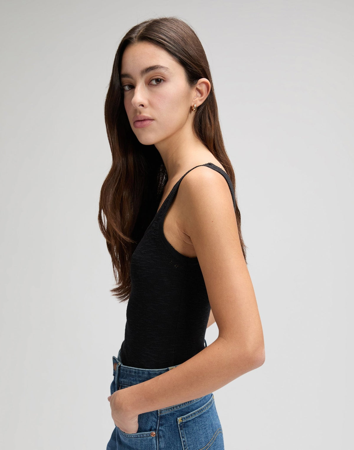 Knitted Tank in Black - LEE Schweiz