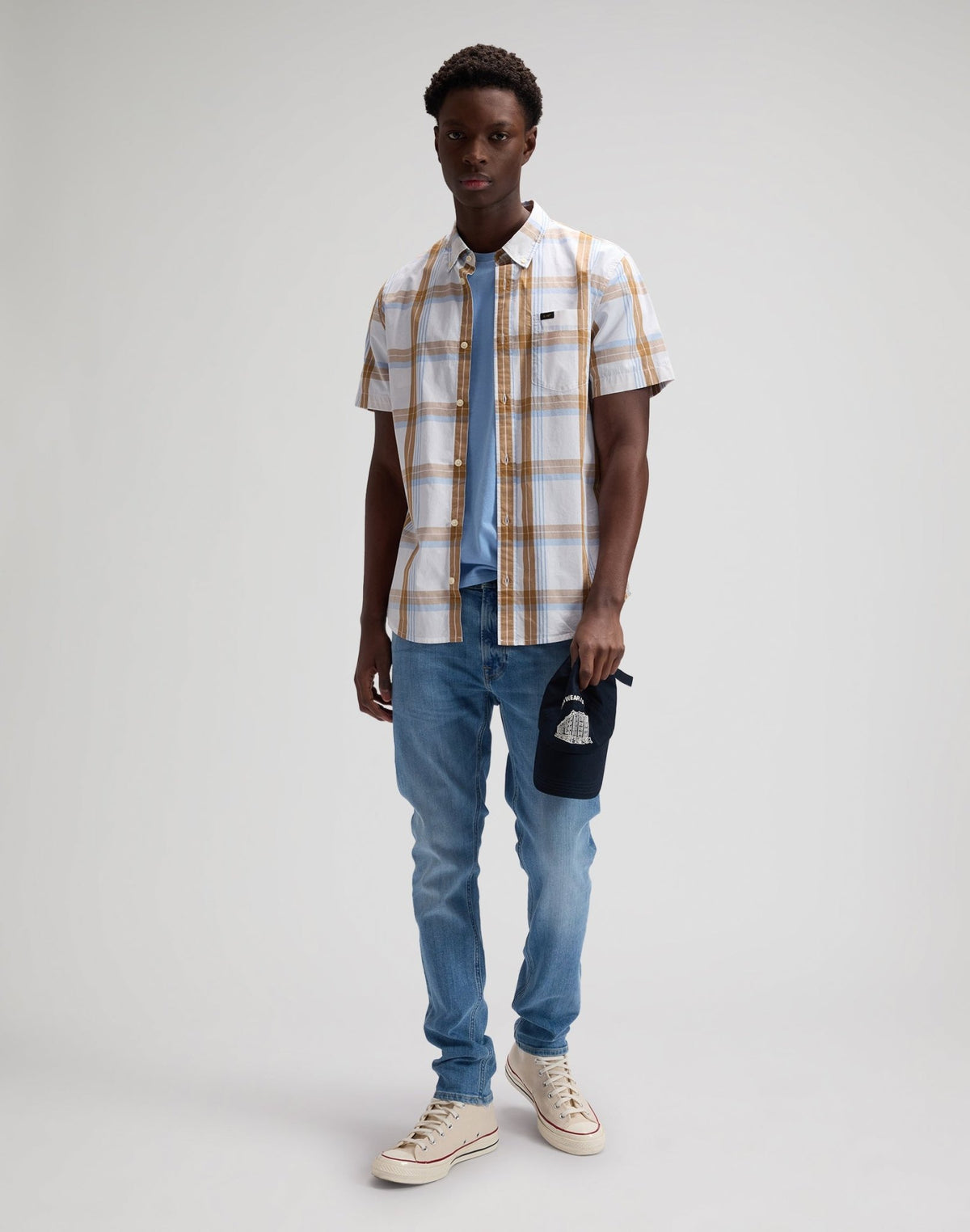 Lee Button Down Shortsleeve in Safari Halogen Plaid - LEE Schweiz