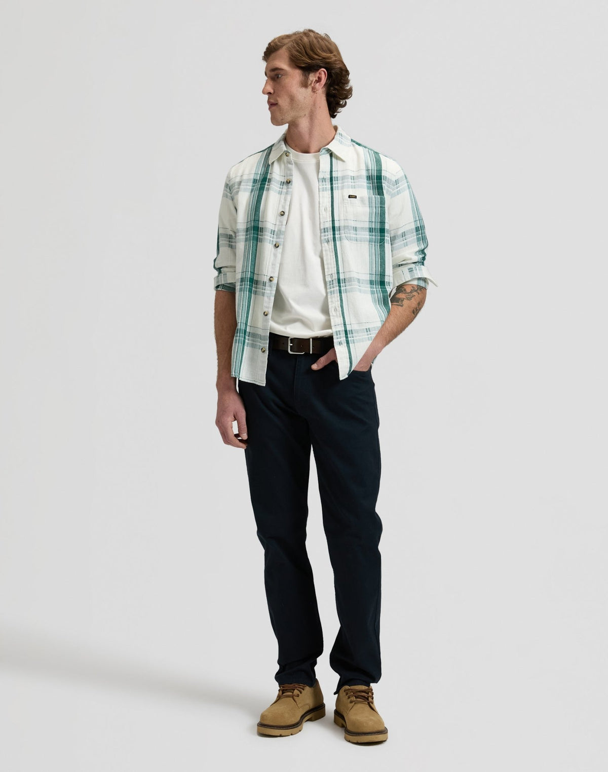 Leesure Shirt in Algae Plaid - LEE Schweiz