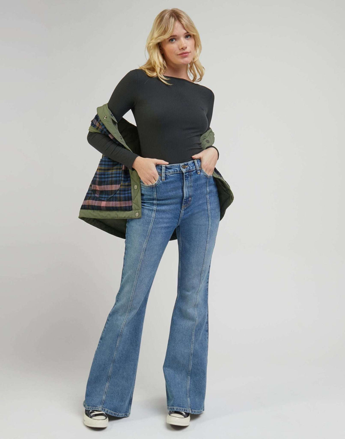 LS Boat Neck Tee in Charcoal - LEE Schweiz