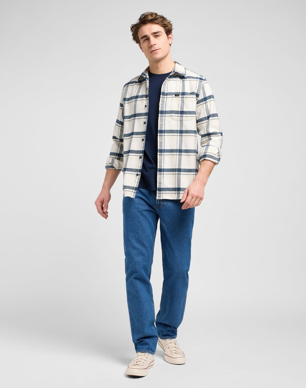 Mercantile Shirt in Vintage Ecru Jaspe Plaid - LEE Schweiz