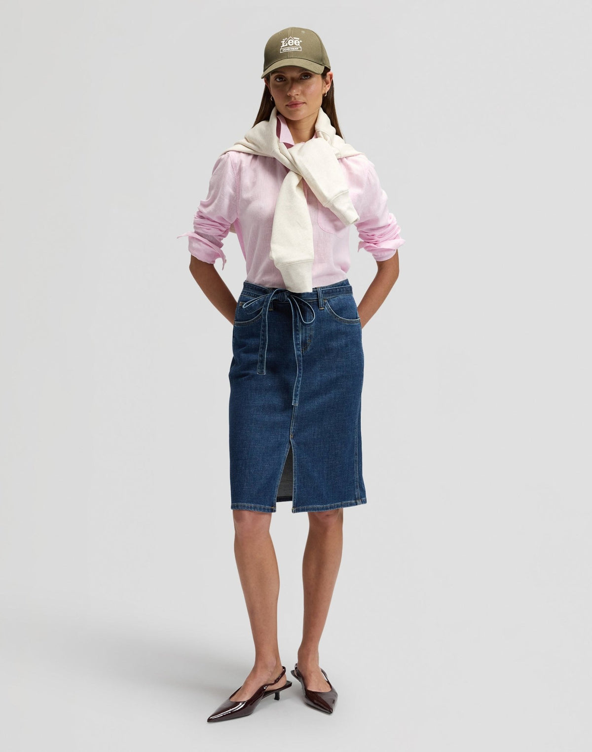 Midi Skirt With Bow in Seaside Trip - LEE Schweiz