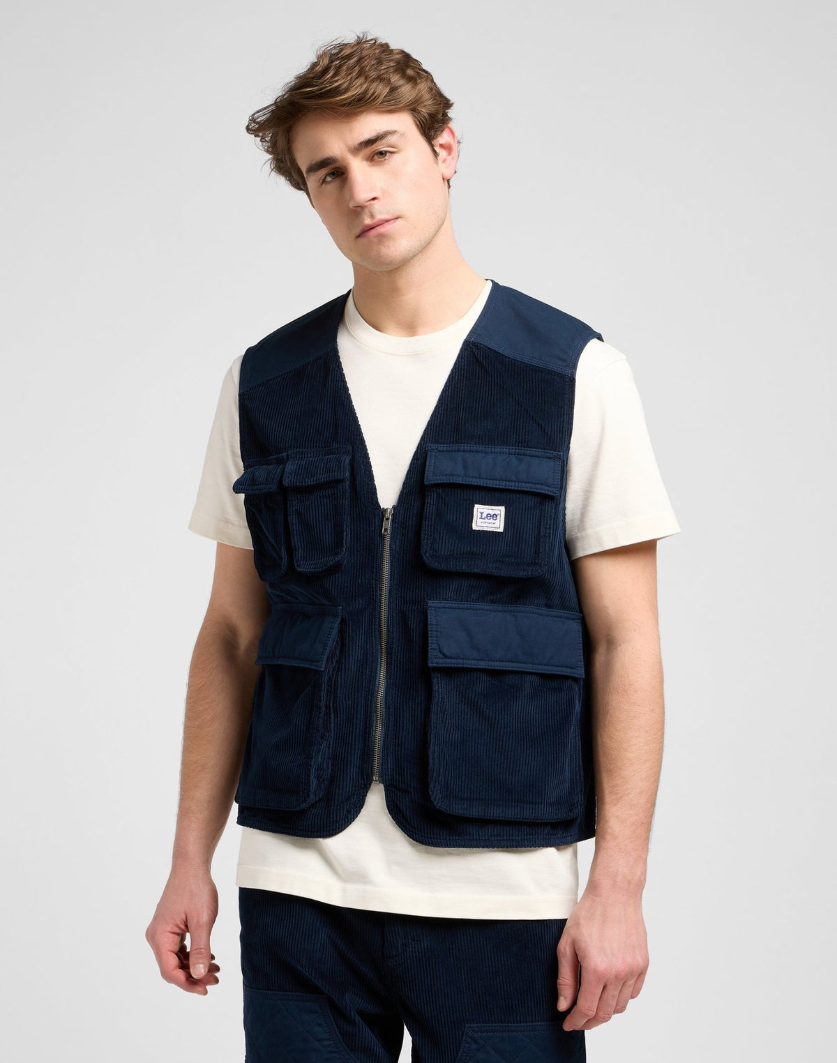 Mixed Media Ww Vest in Rivet Navy - LEE Schweiz