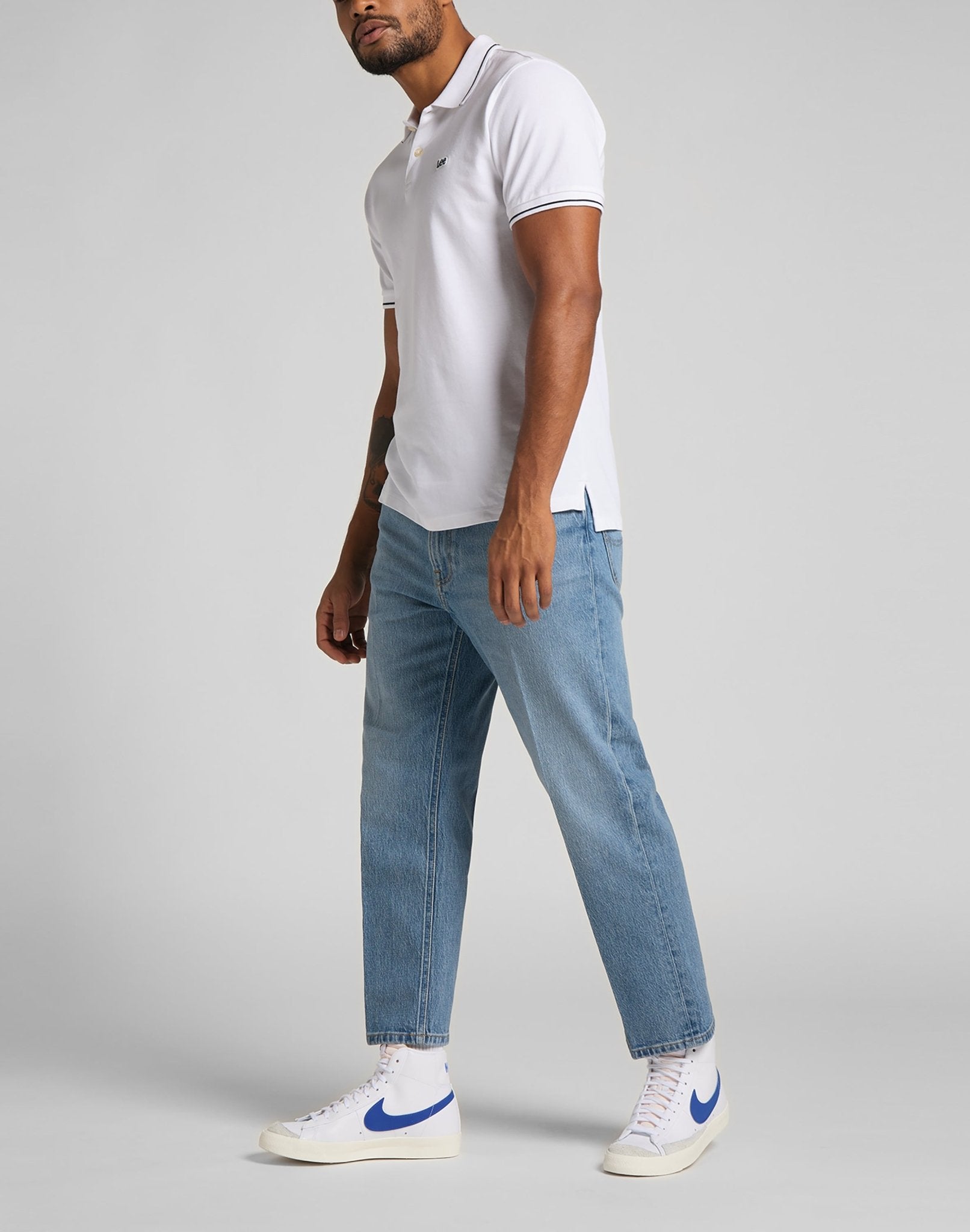 Pique Polo in Bright White