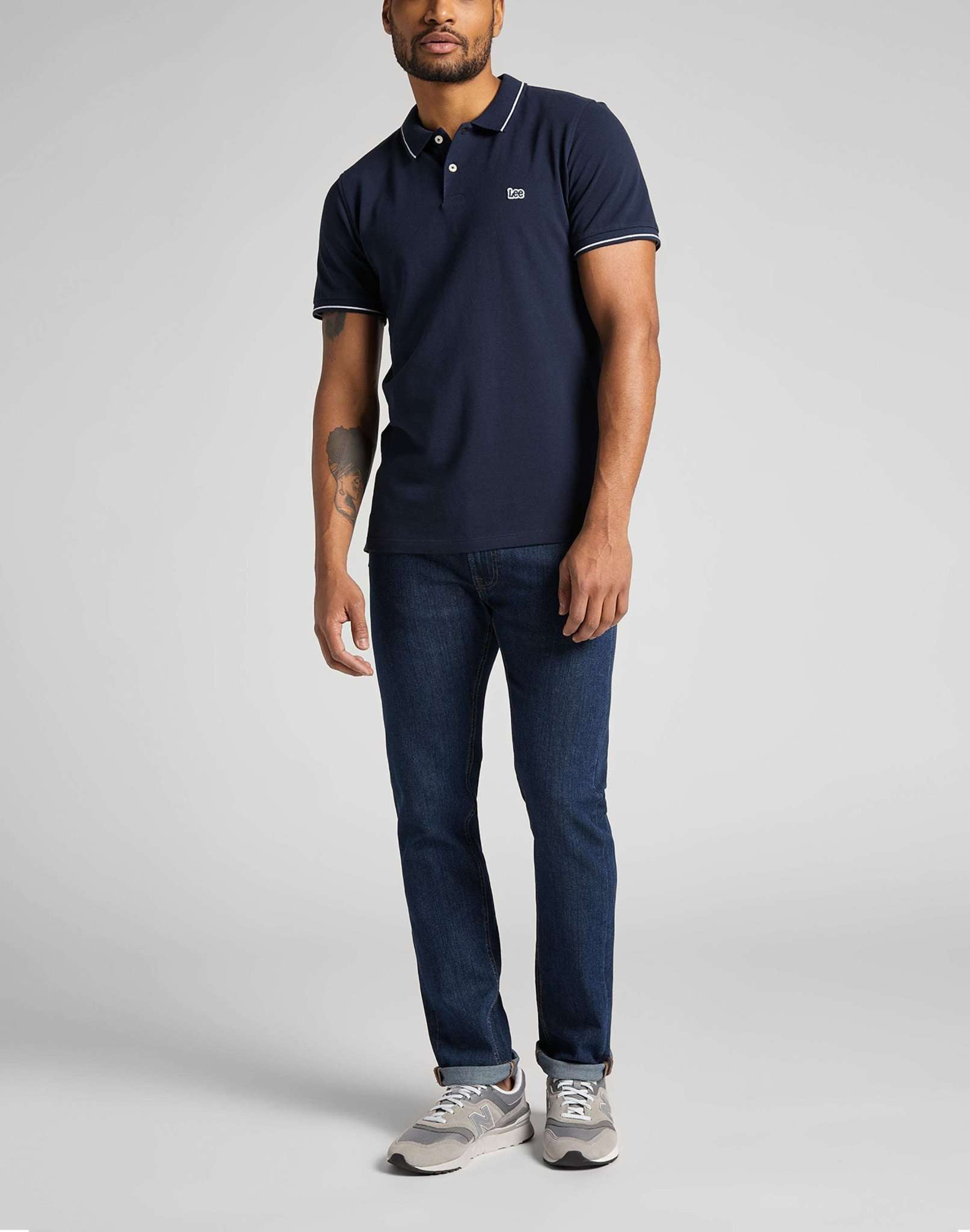 Pique Polo in Navy