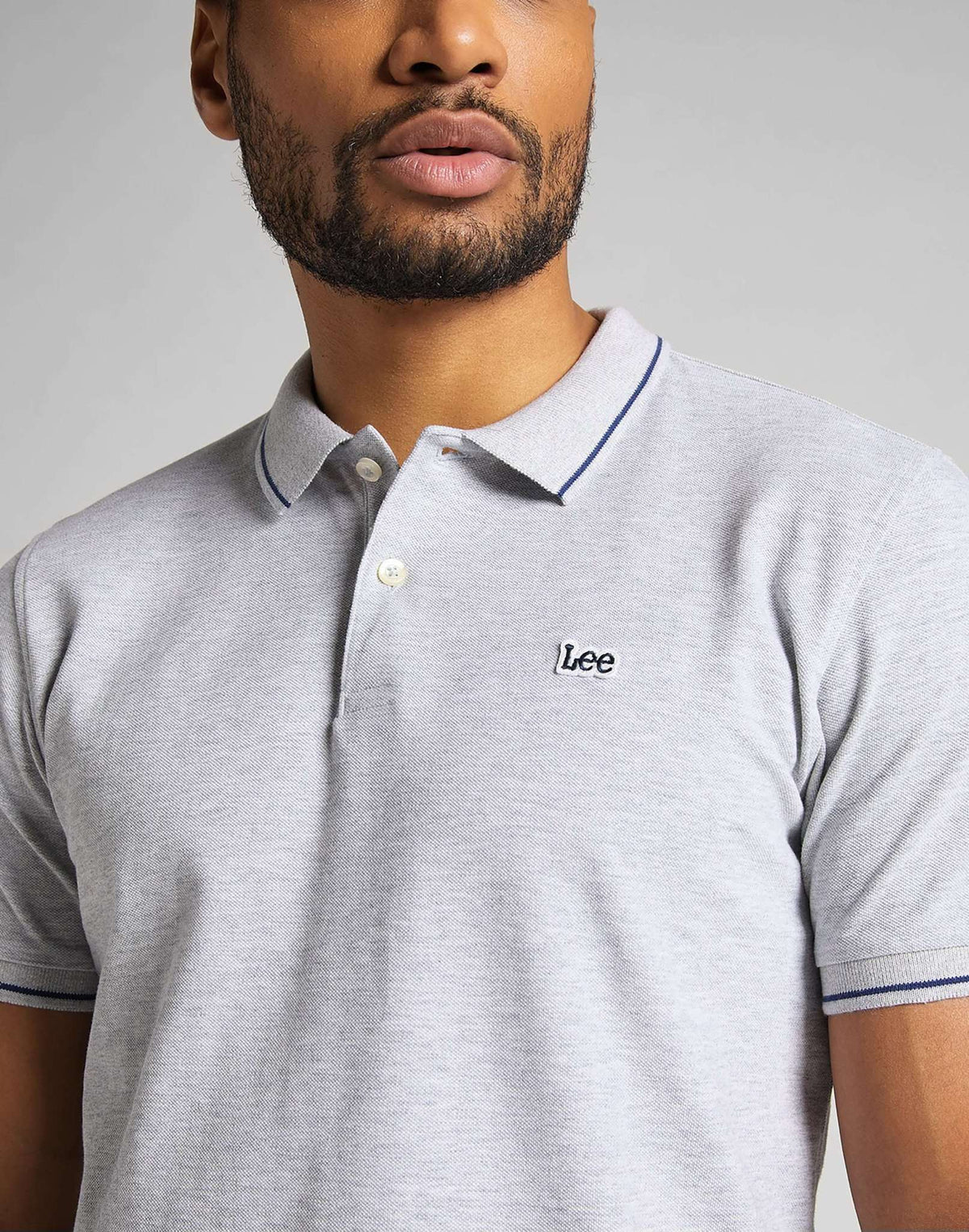 Pique Polo in Sharp Grey Melange - LEE Schweiz