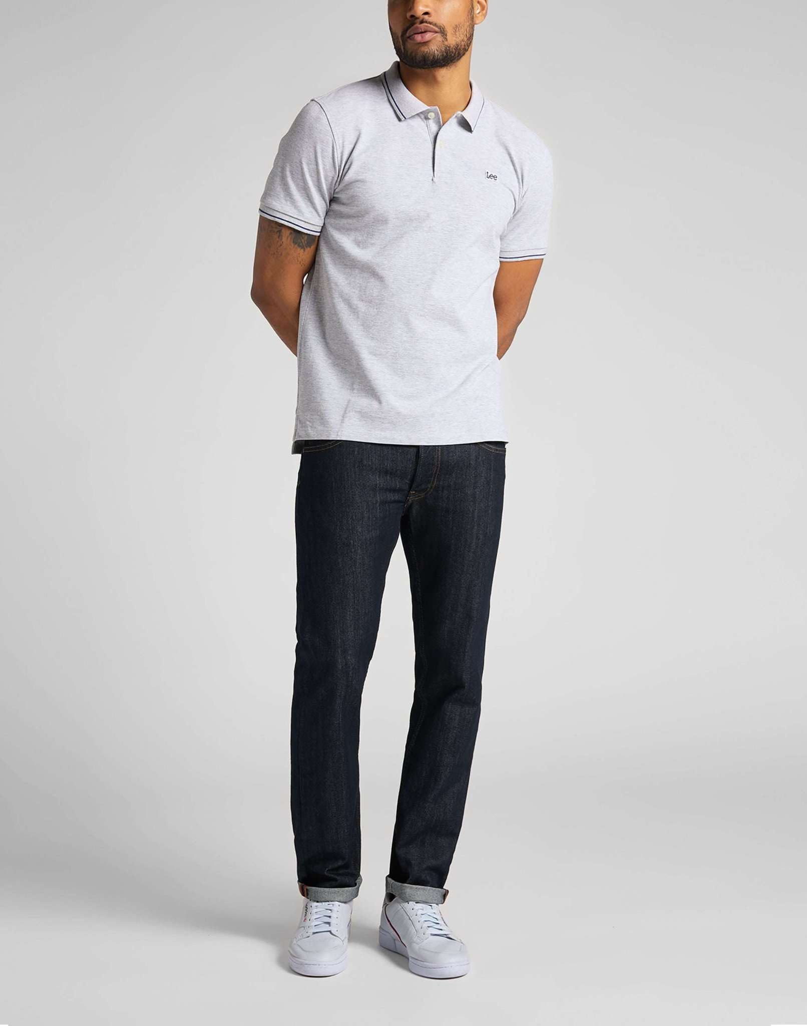 Pique Polo in Sharp Grey Melange