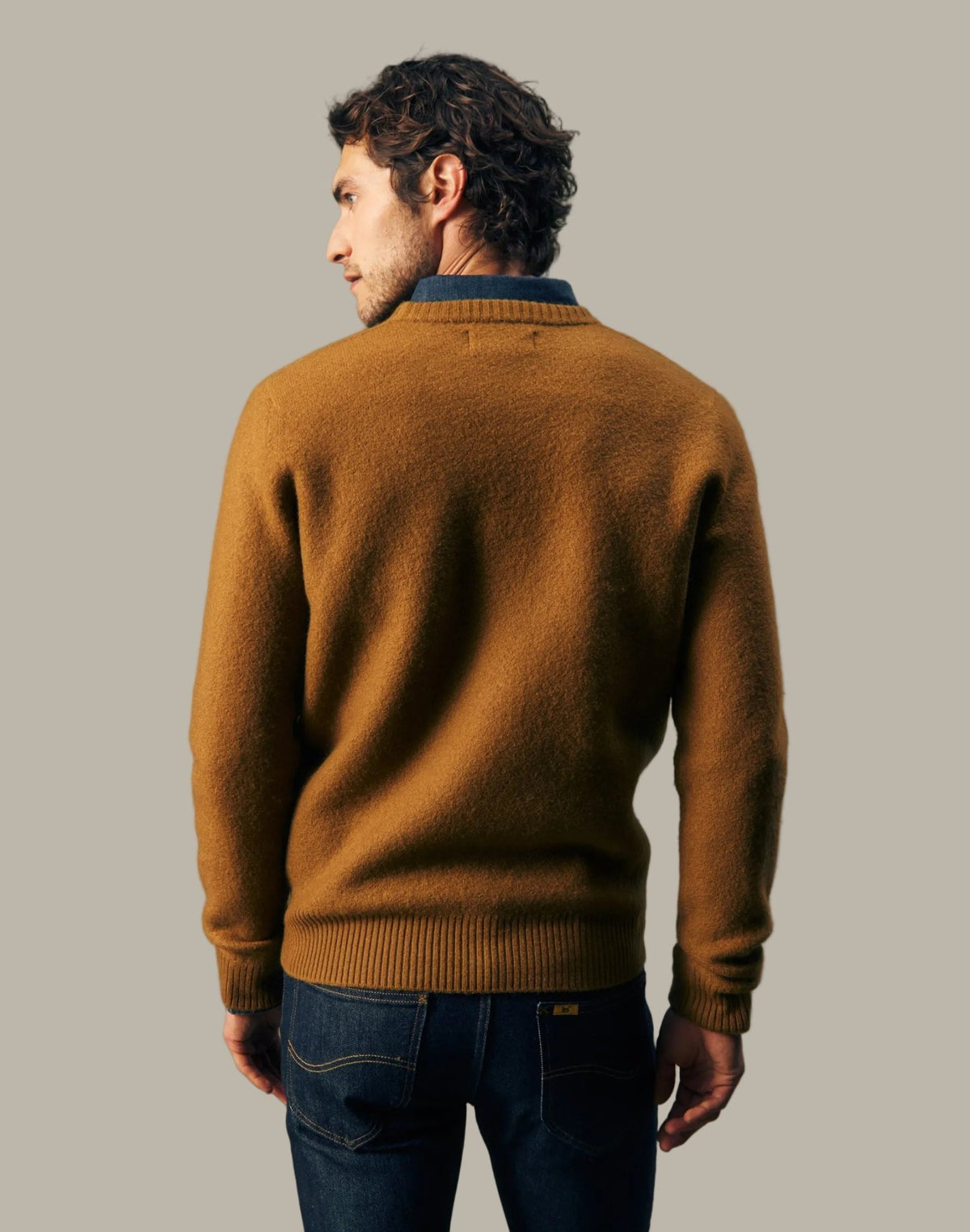 Pullover Boiled Wool in Golden Tobacco - LEE Schweiz