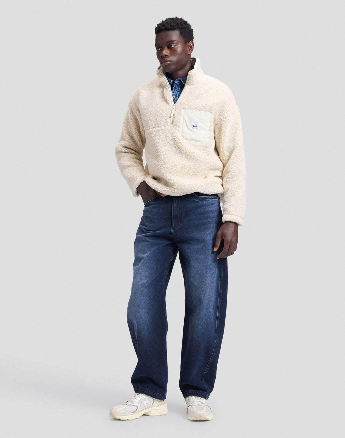 Pullover Workwear Half Zip in Warm Ecru - LEE Schweiz