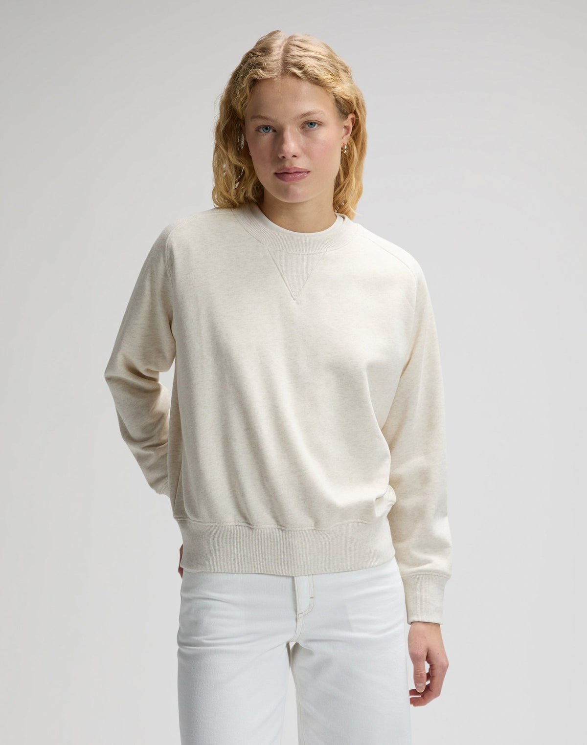 Raglan Crew Sweatshirt in Ecru Heather - LEE Schweiz