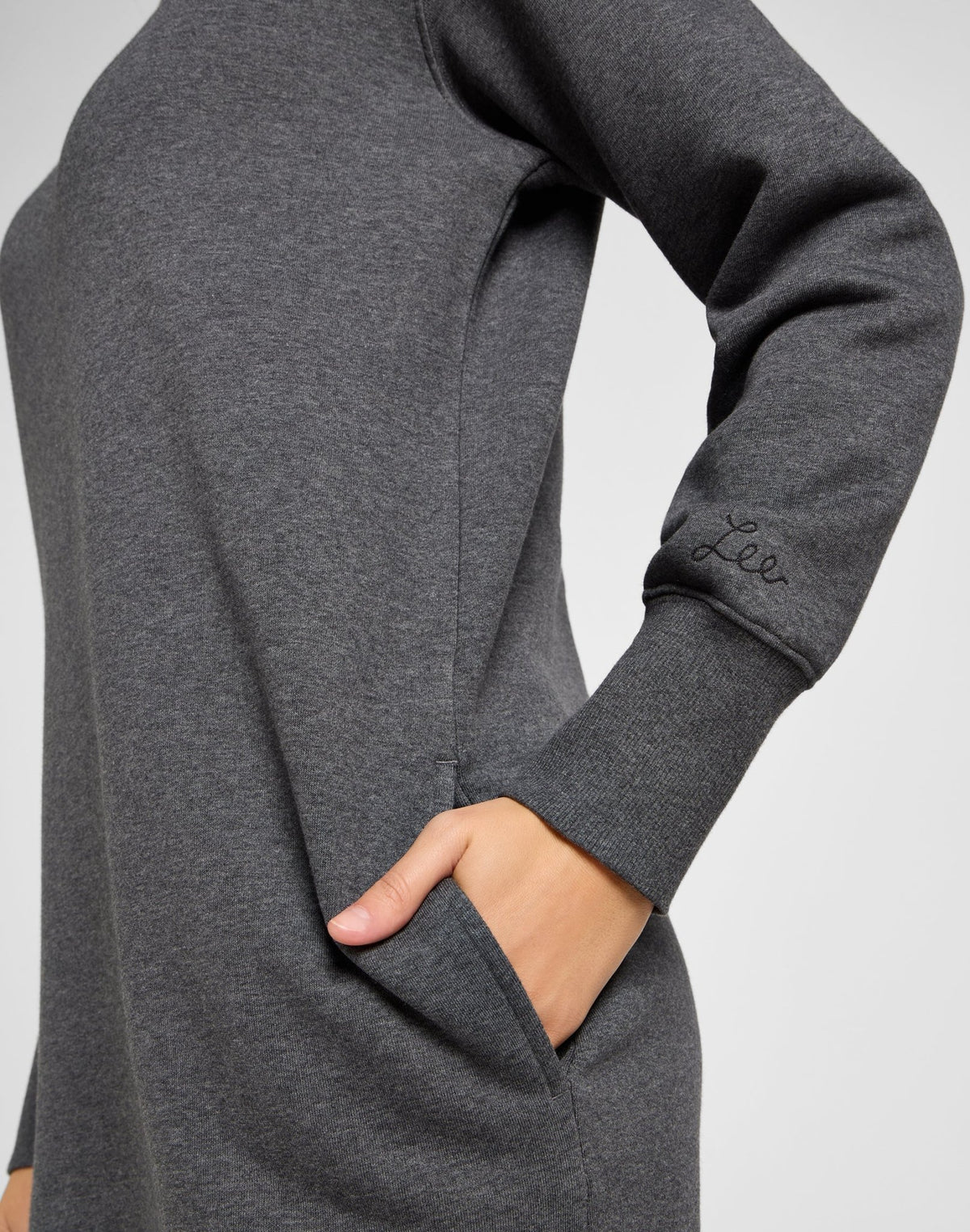 Raglan Sweatshirt Dress in Charcoal Heather - LEE Schweiz