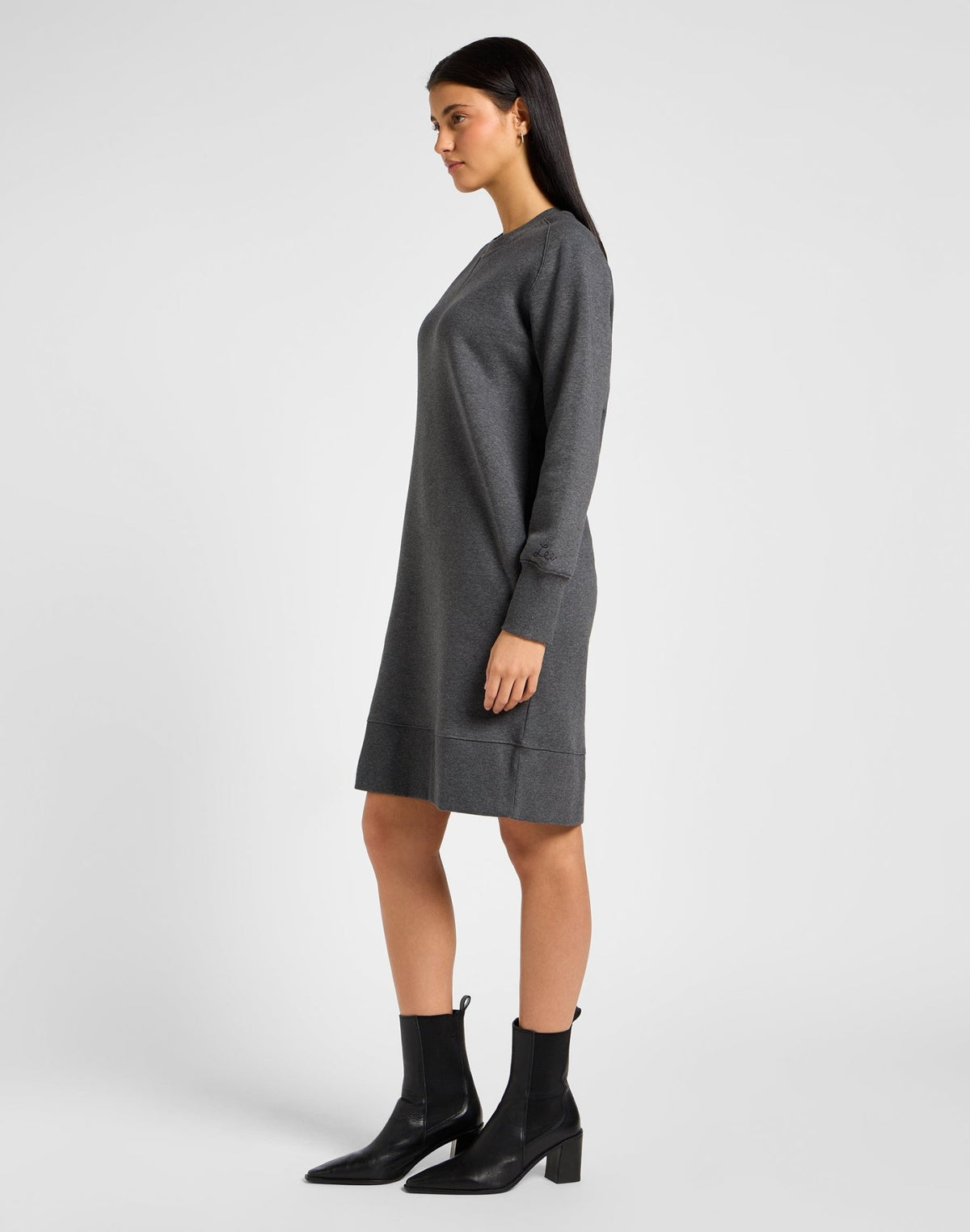 Raglan Sweatshirt Dress in Charcoal Heather - LEE Schweiz