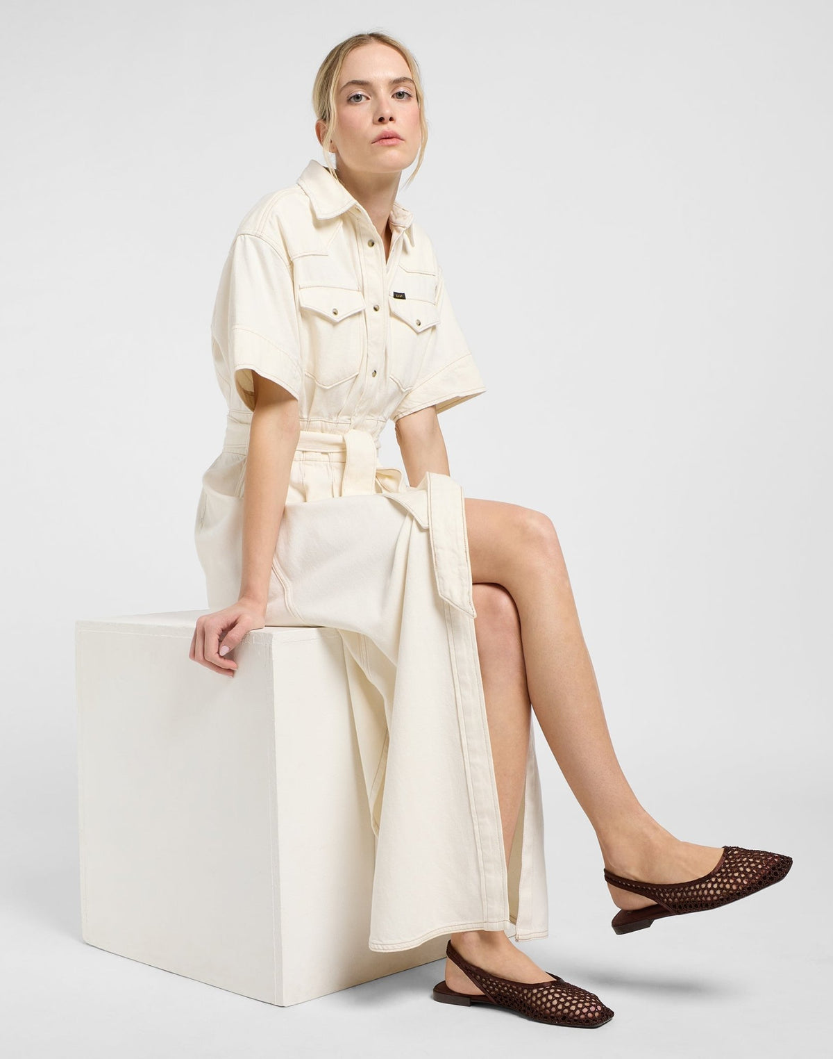 Ss Maxi Western Dress in Ecru - LEE Schweiz