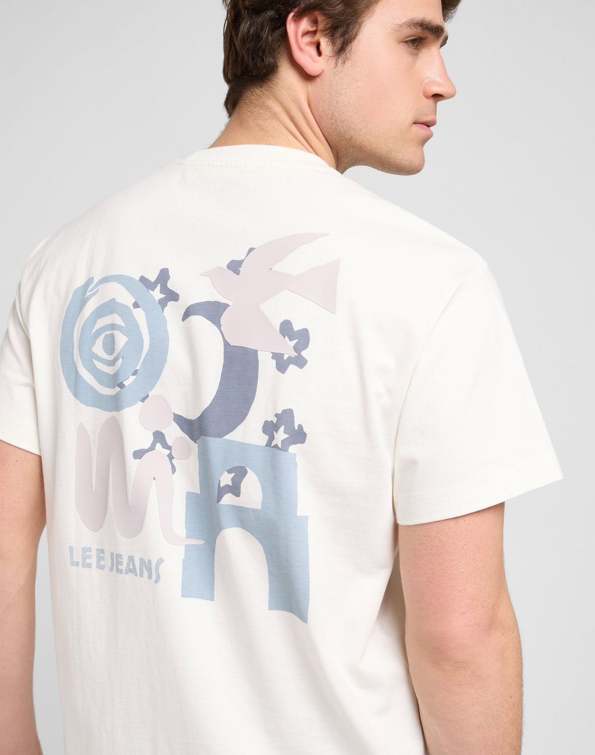 Ss Relaxed Graphic Tee in Ecru - LEE Schweiz