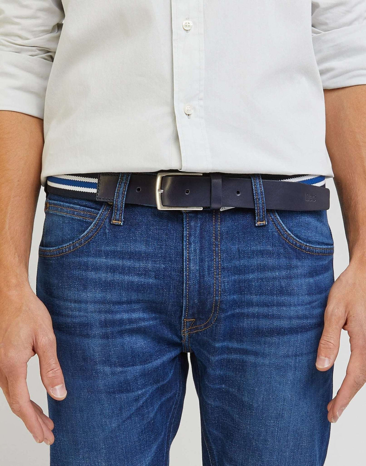 Striped Webbing Belt in Sky Captain - LEE Schweiz