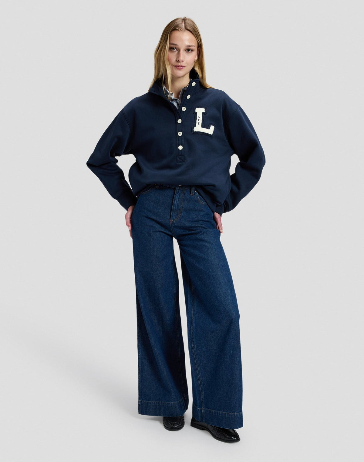 Sweatshirt Popover in Rivet Navy - LEE Schweiz