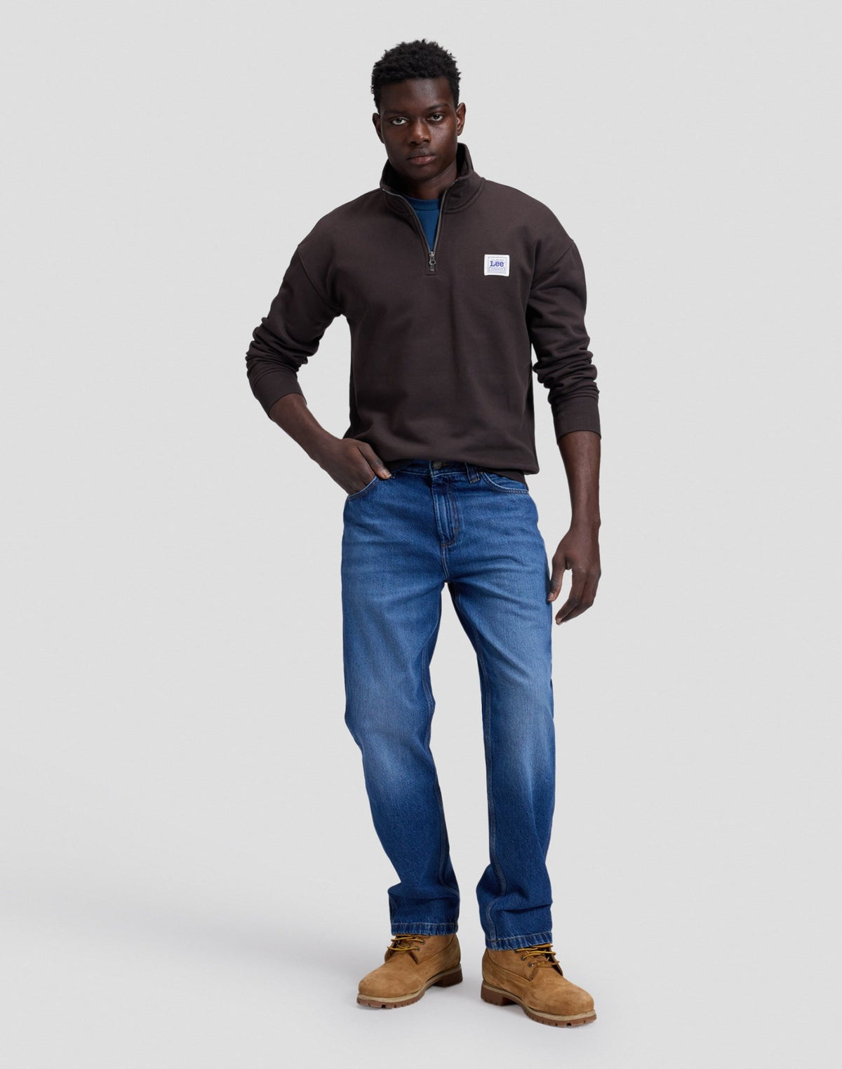 Sweatshirt Workwear Half Zip in Chocolate Torte - LEE Schweiz