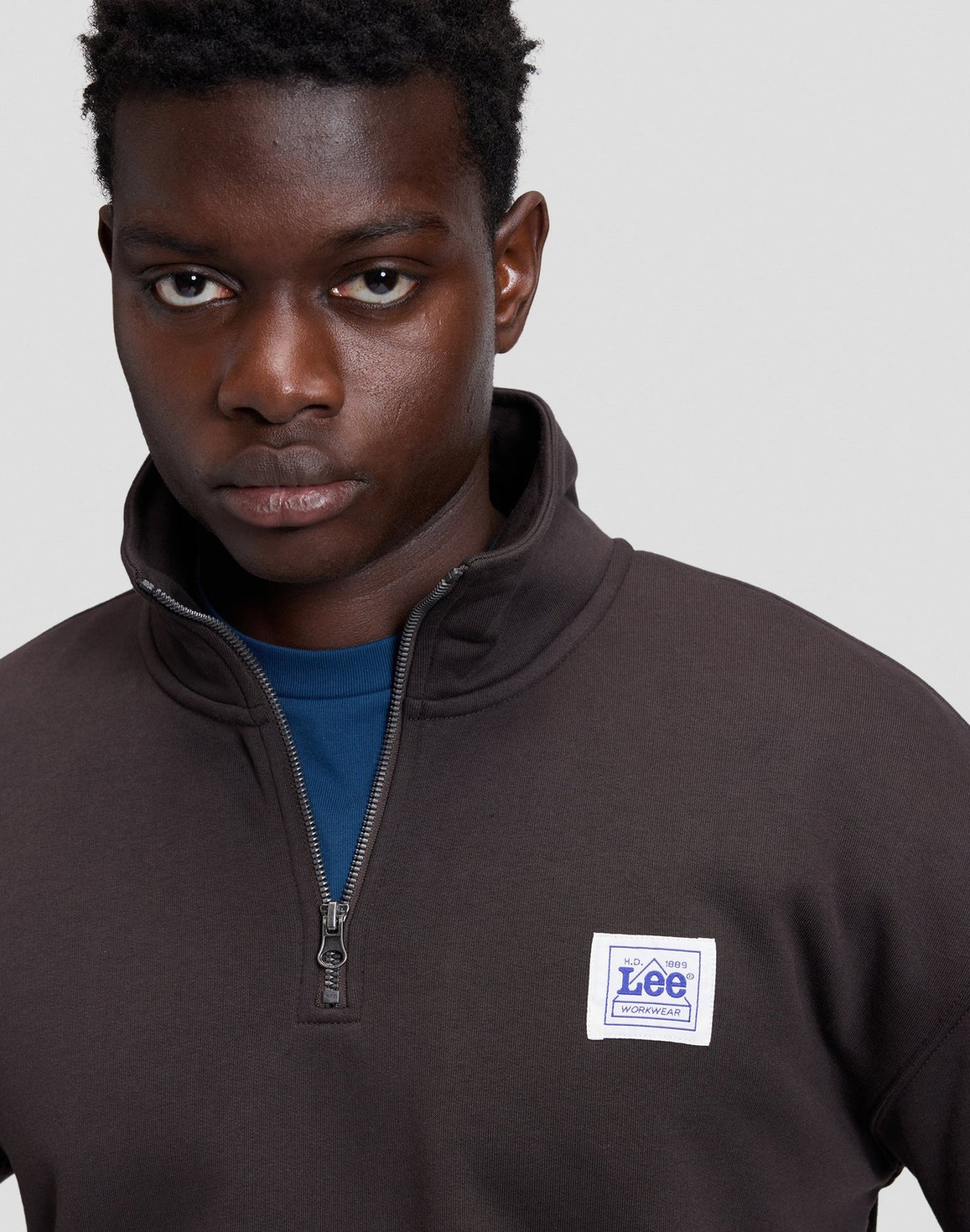 Sweatshirt Workwear Half Zip in Chocolate Torte - LEE Schweiz