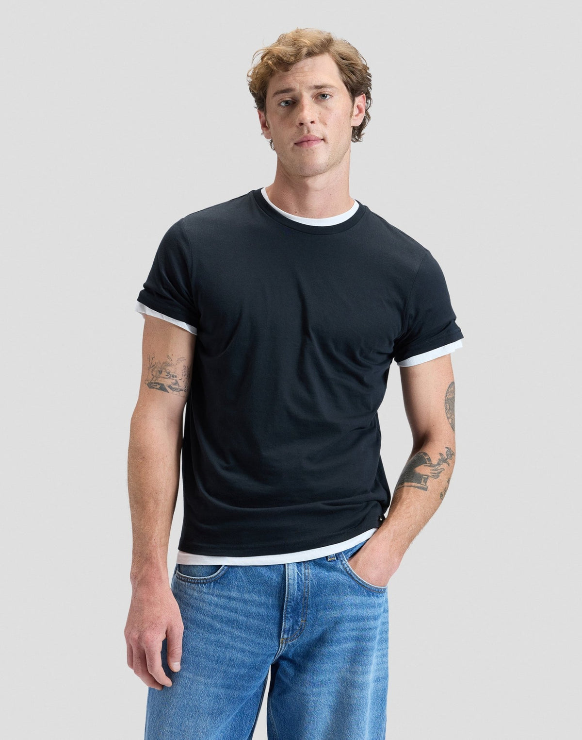 Twin Pack Crew in Black White - LEE Schweiz