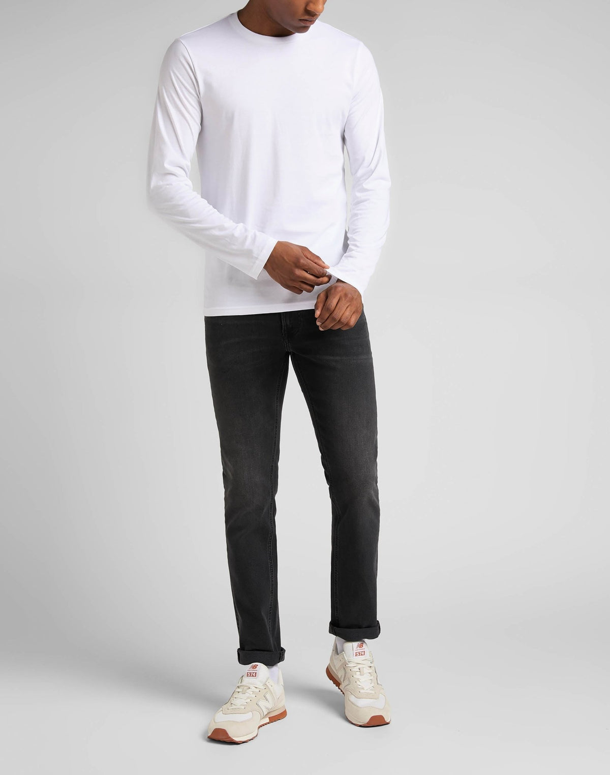 Twin Pack Crew Long Sleeve in Black/White - LEE Schweiz