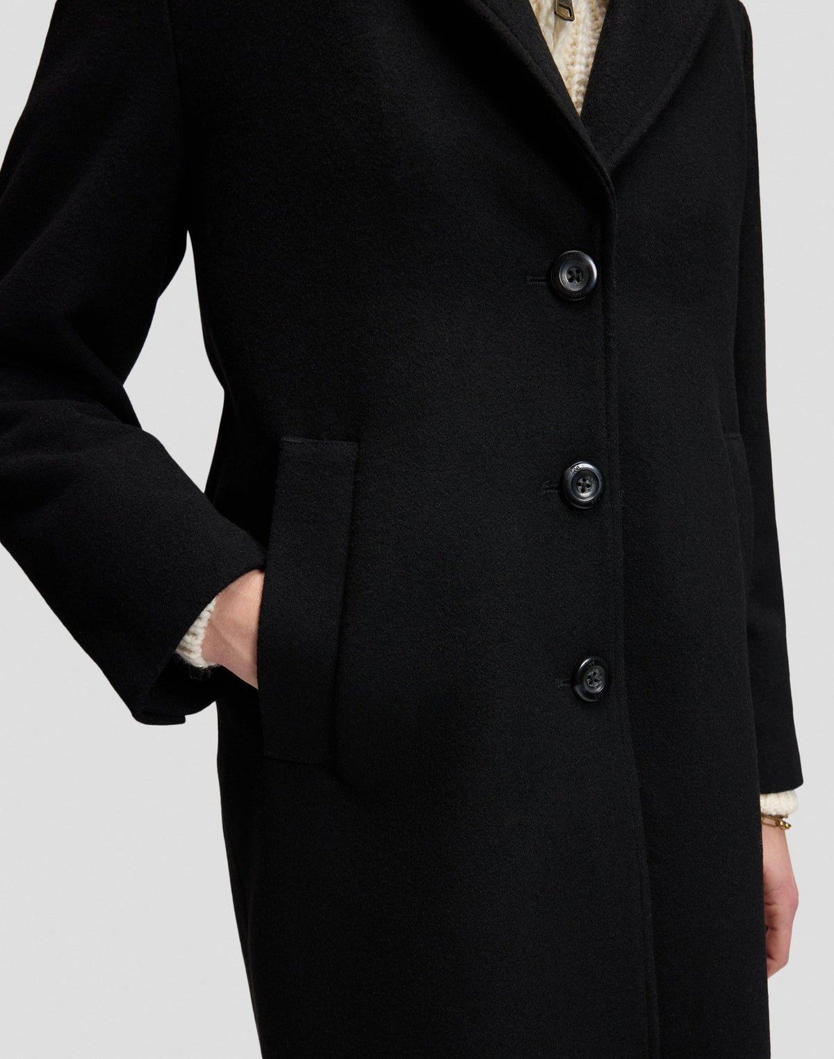 Wintermantel Long Wool in Black - LEE Schweiz