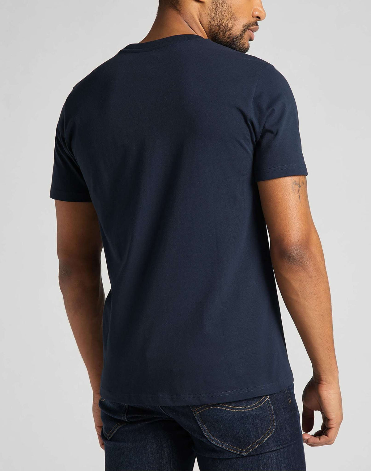 Wobbly Logo Tee in Navy