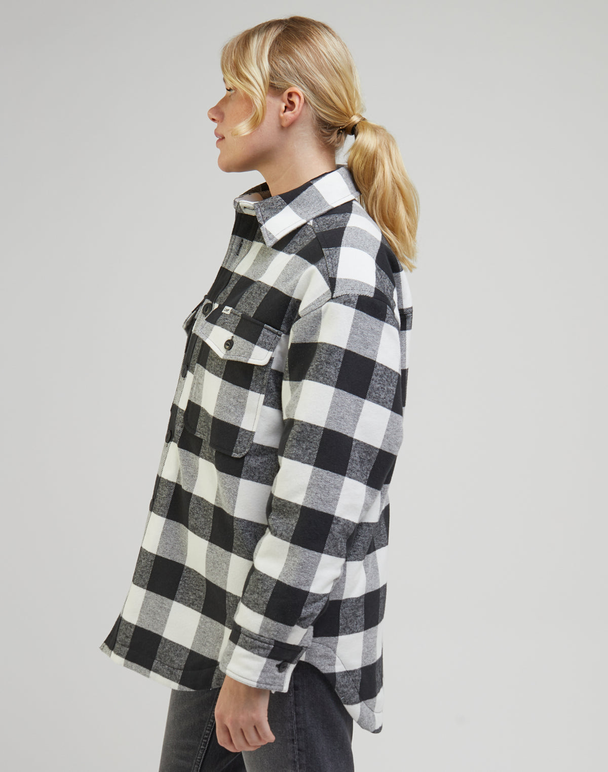 Quilted Overshirt in Charcoal