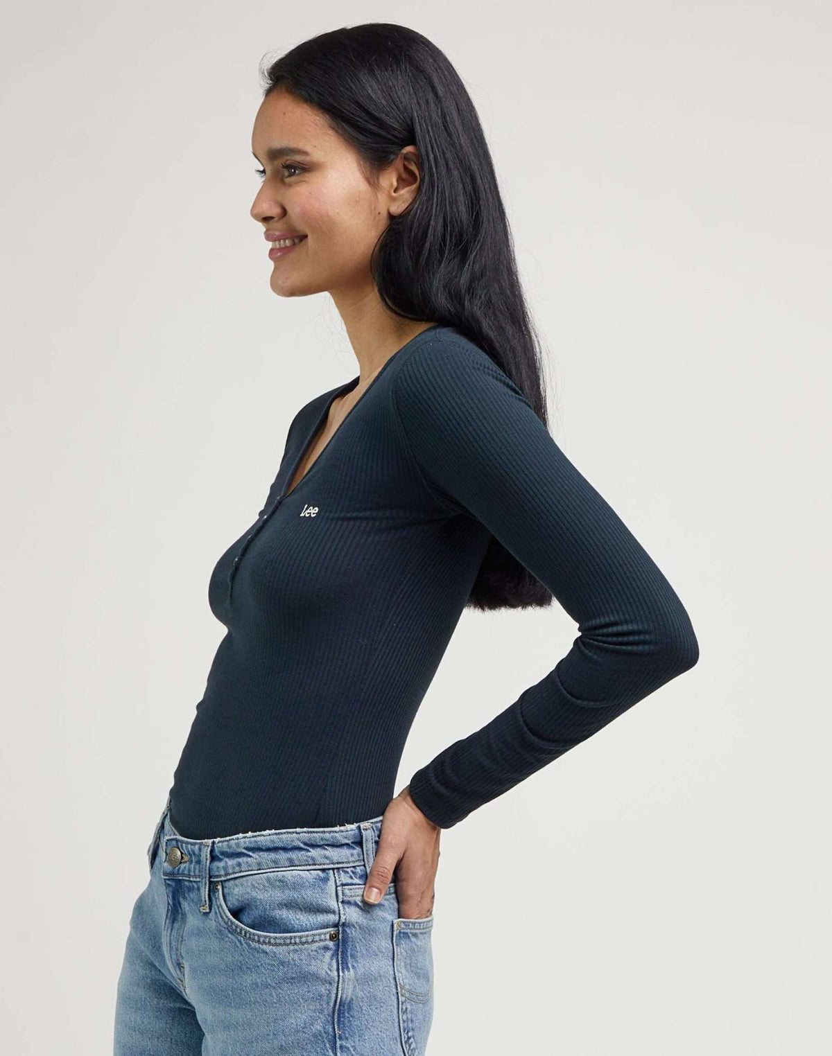 Ls Henley in Unionall Blk