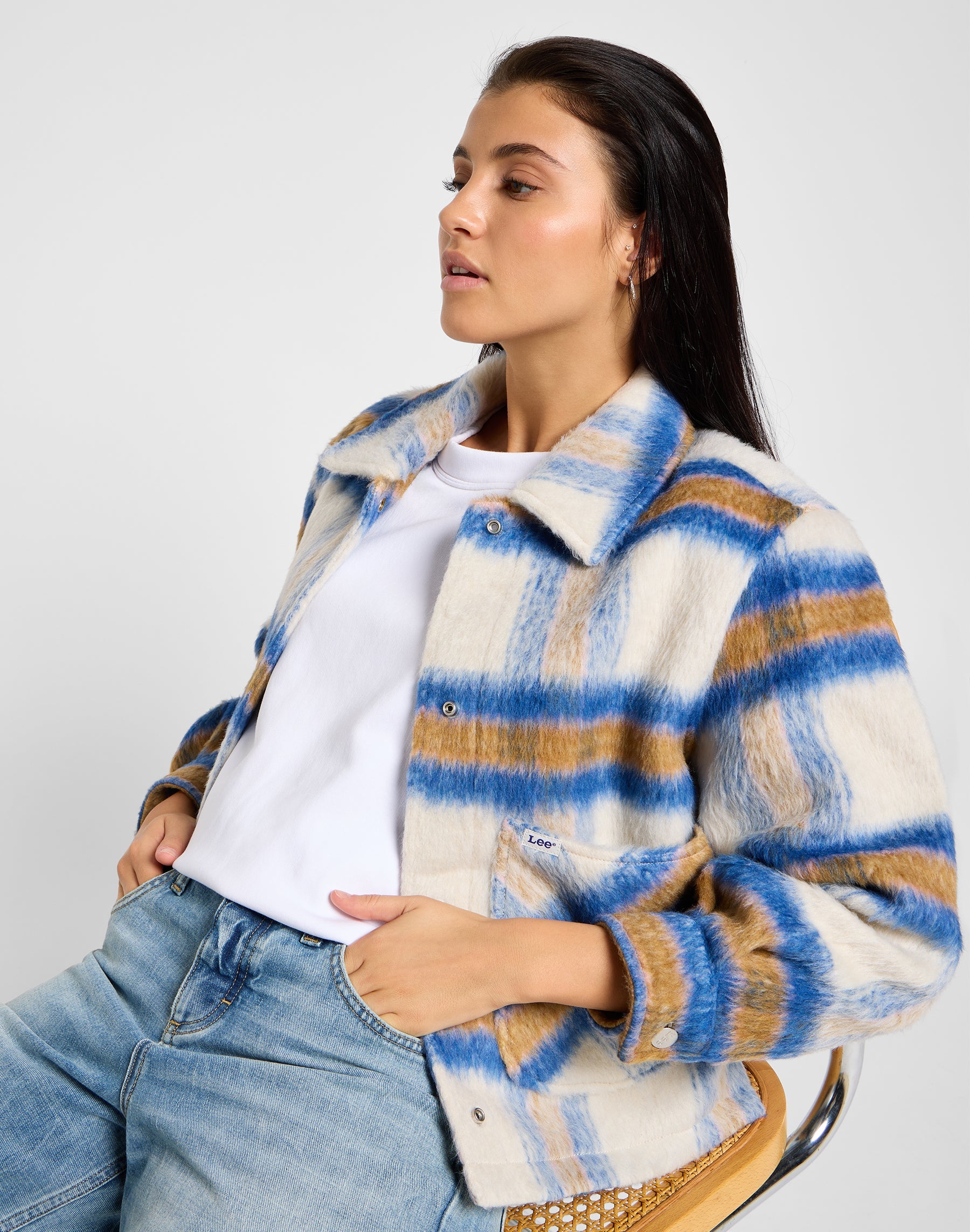 Cropped Wool Jacket in Midcentury