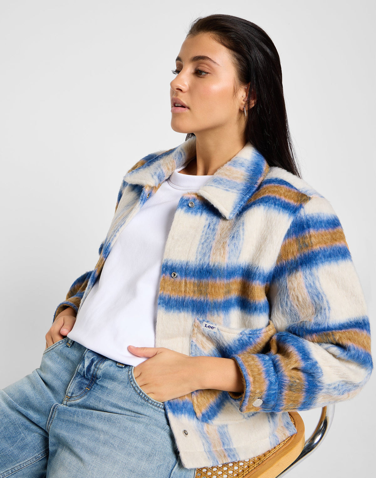 Cropped Wool Jacket in Midcentury
