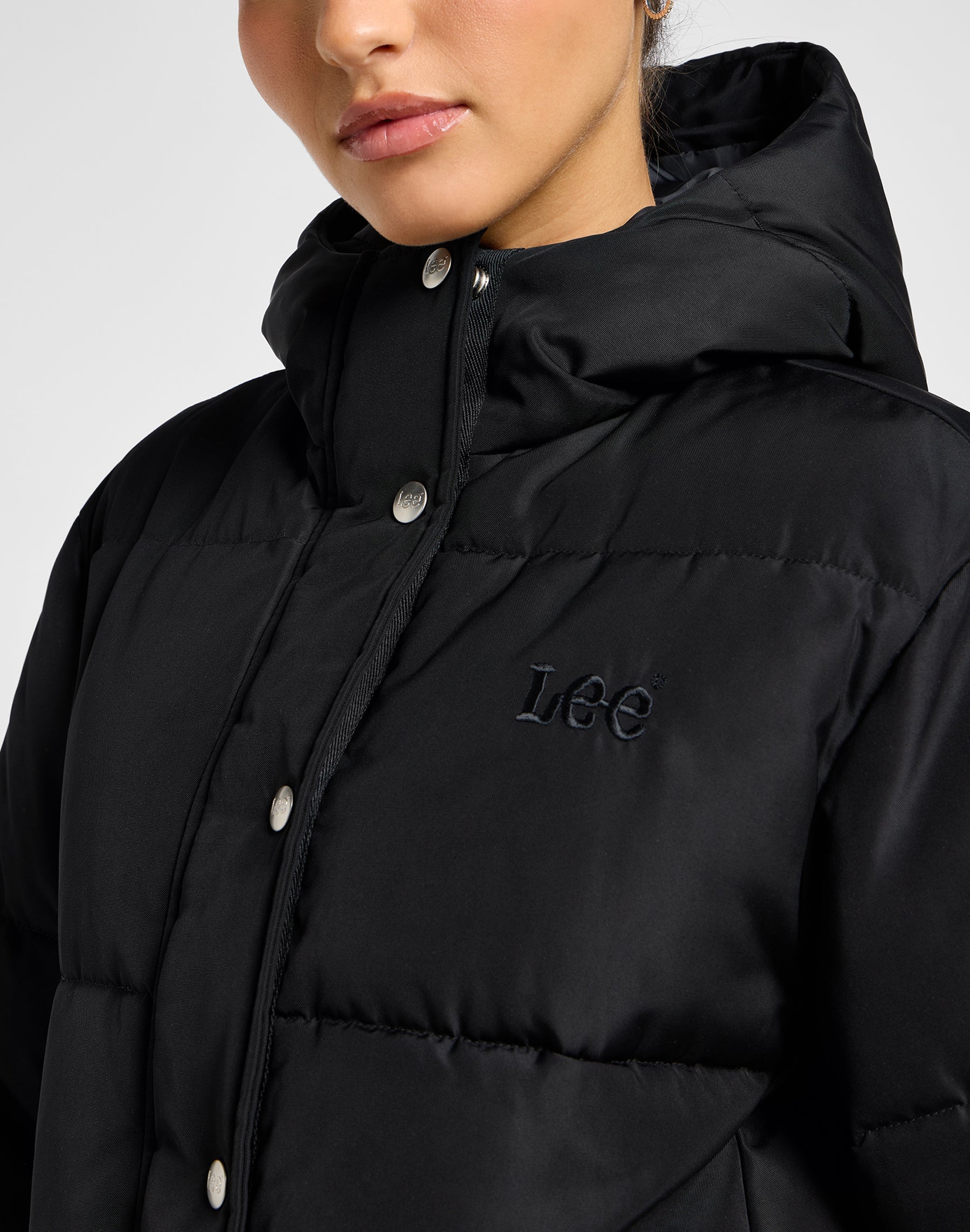 Long Puffer Jacket in Unionall Black