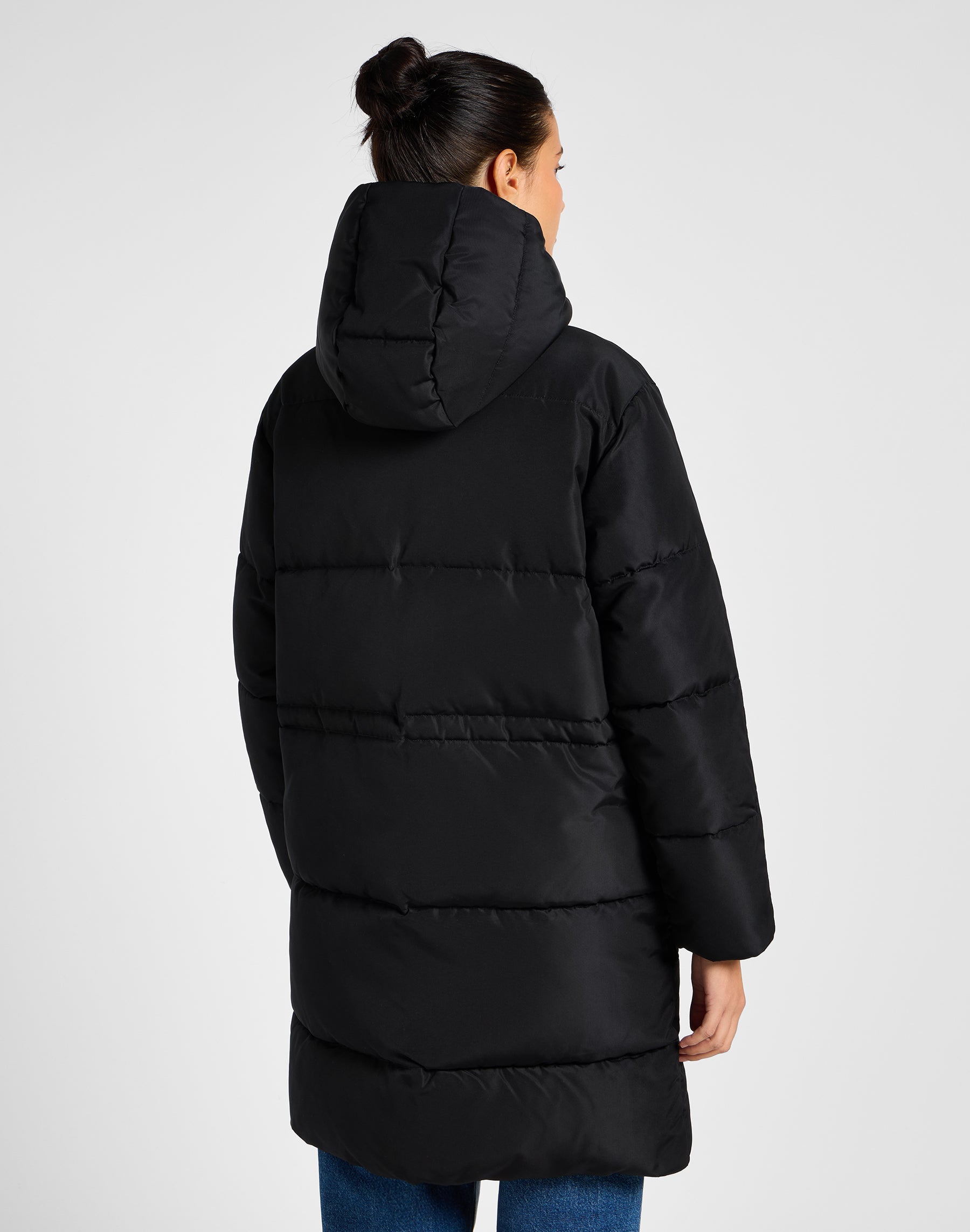 Long Puffer Jacket in Unionall Black