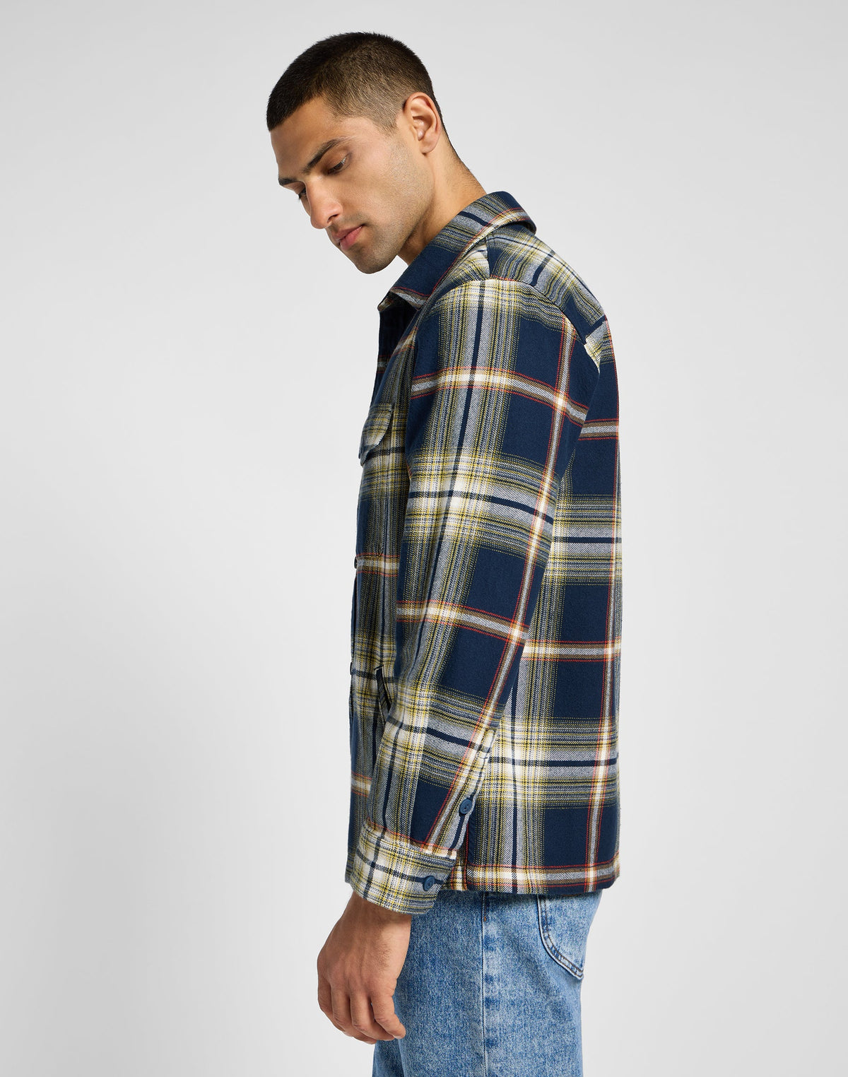Flap Pocket Overshirt in Navy