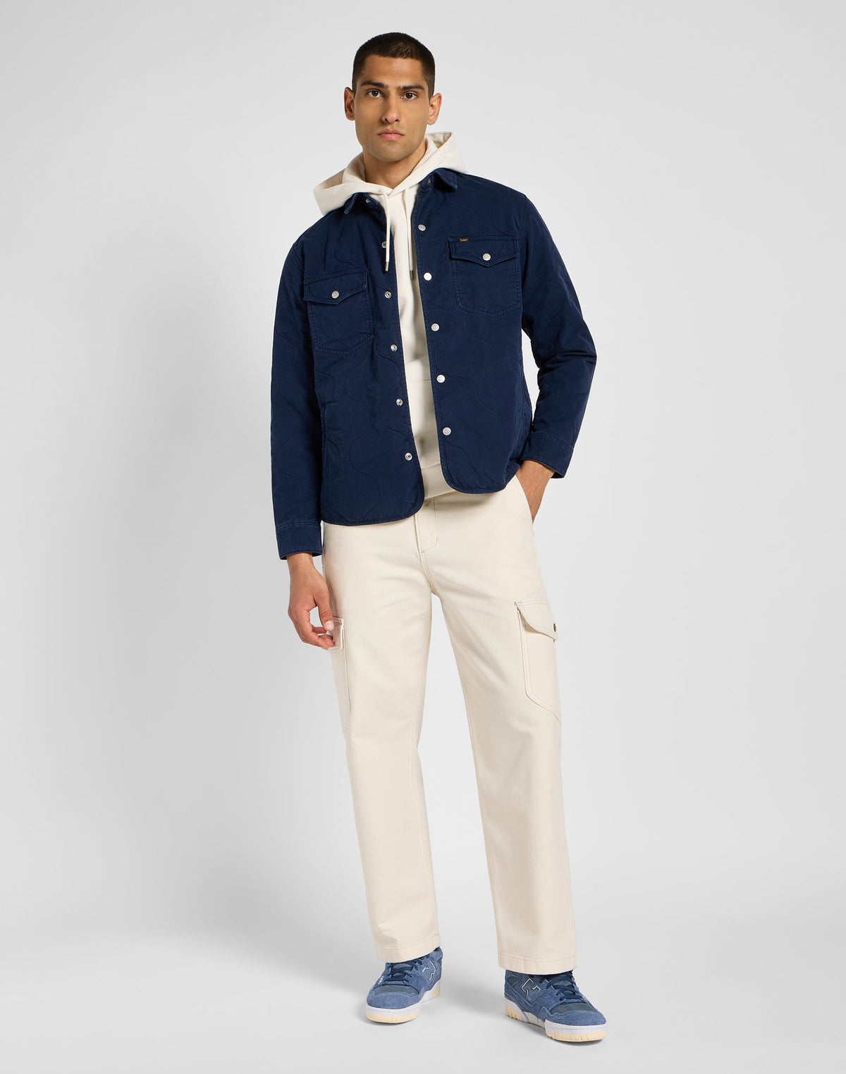 Quilted Shirt Jacket in Mood Indigo
