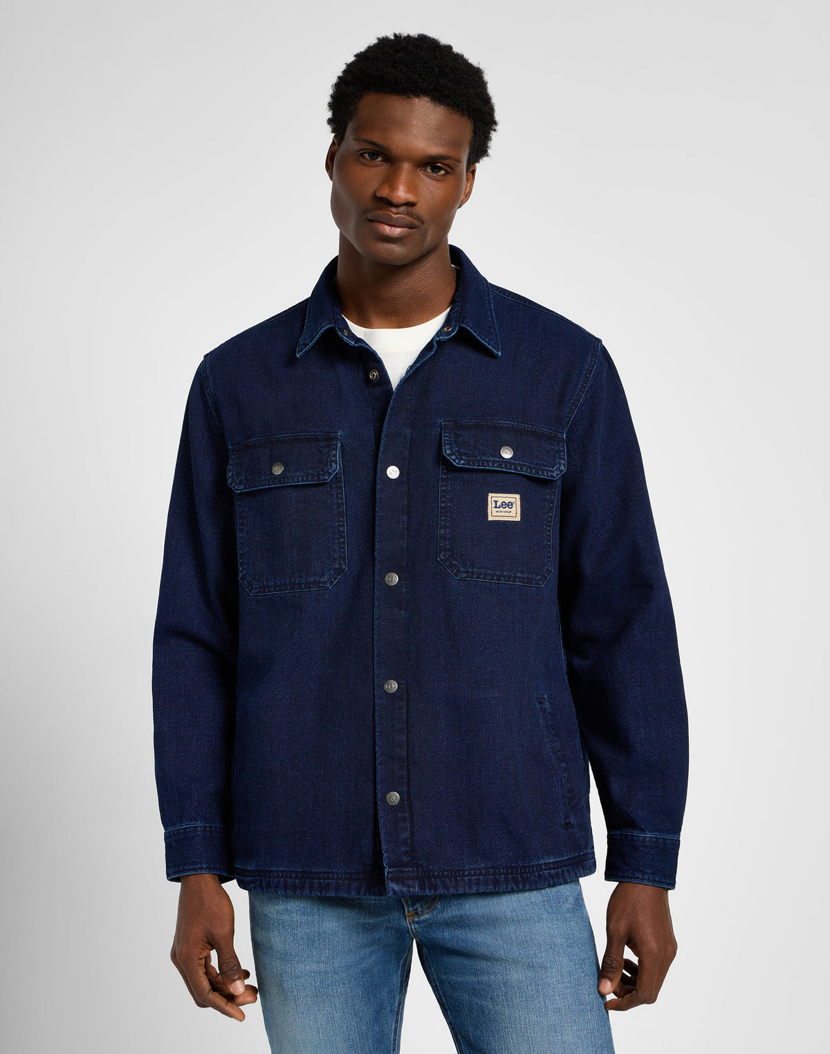 Workwear Overshirt in Medium Worn Wash