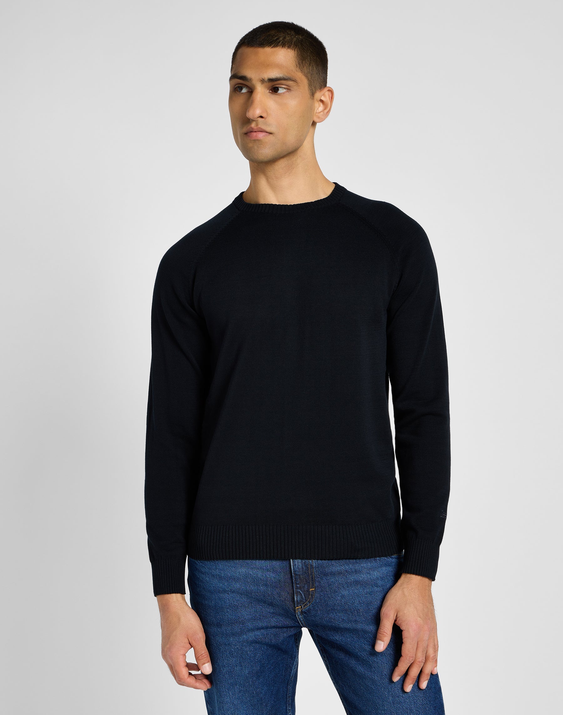 Clean Raglan Sweater in Black
