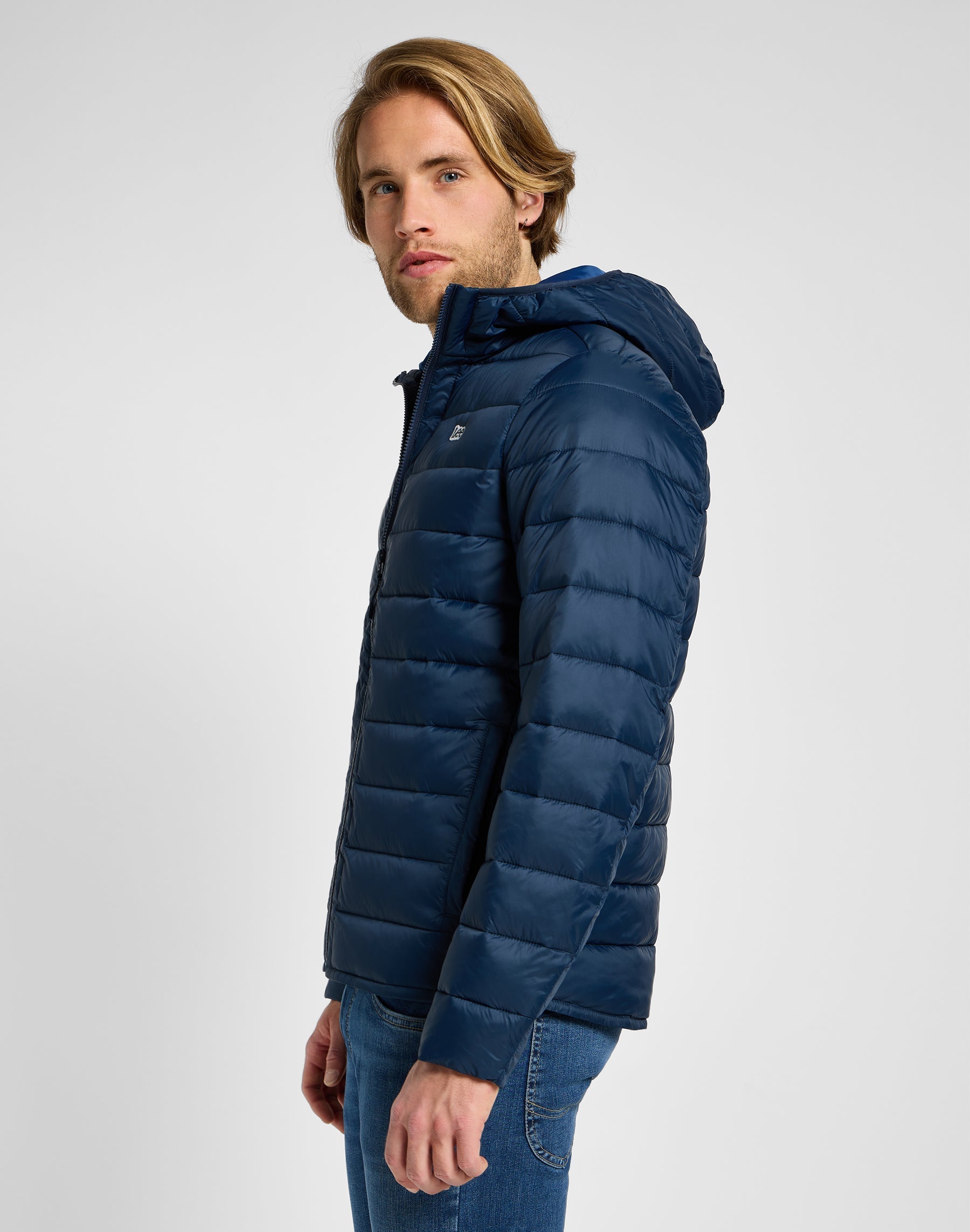 Light Puffer Jacket in Rivet Navy
