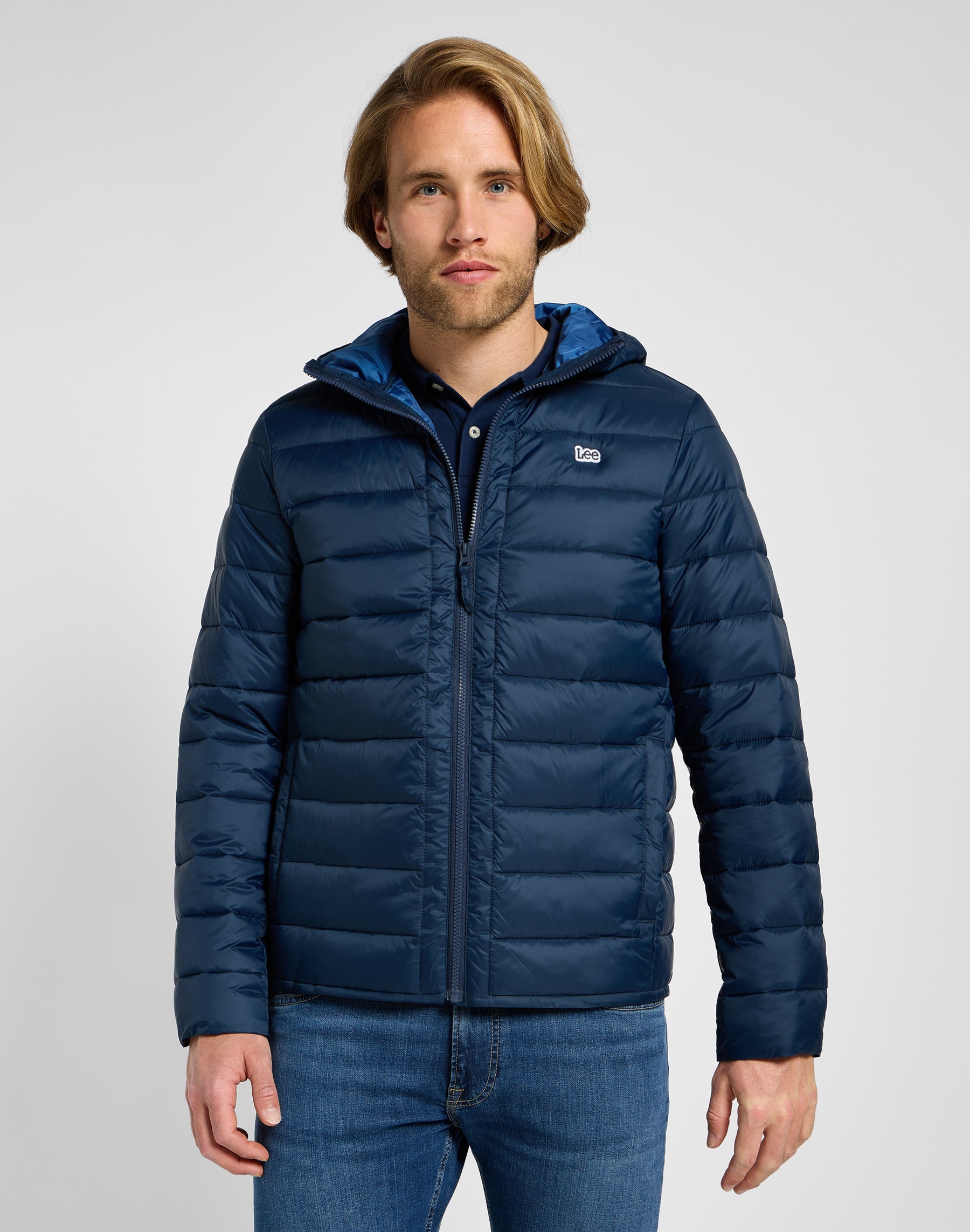 Light Puffer Jacket in Rivet Navy