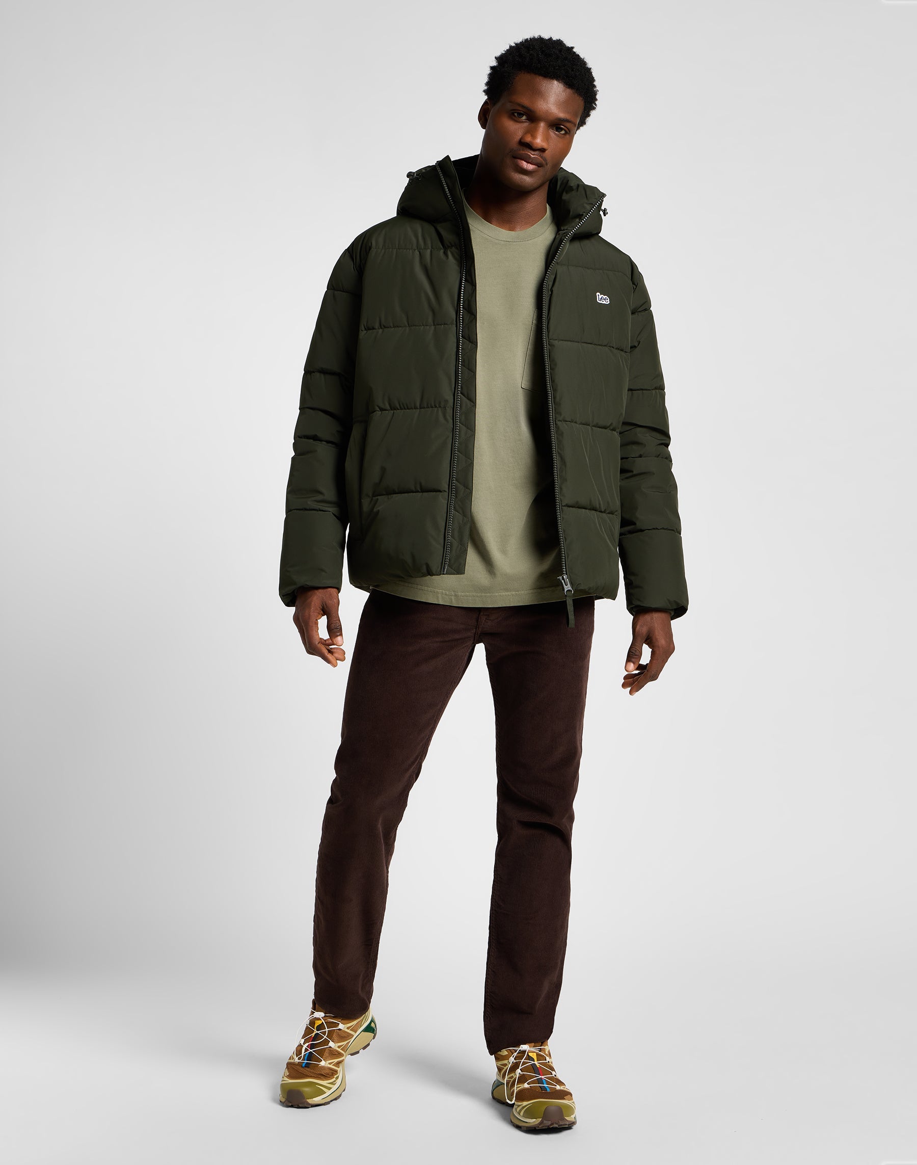 Puffer Jacket in Olive Night