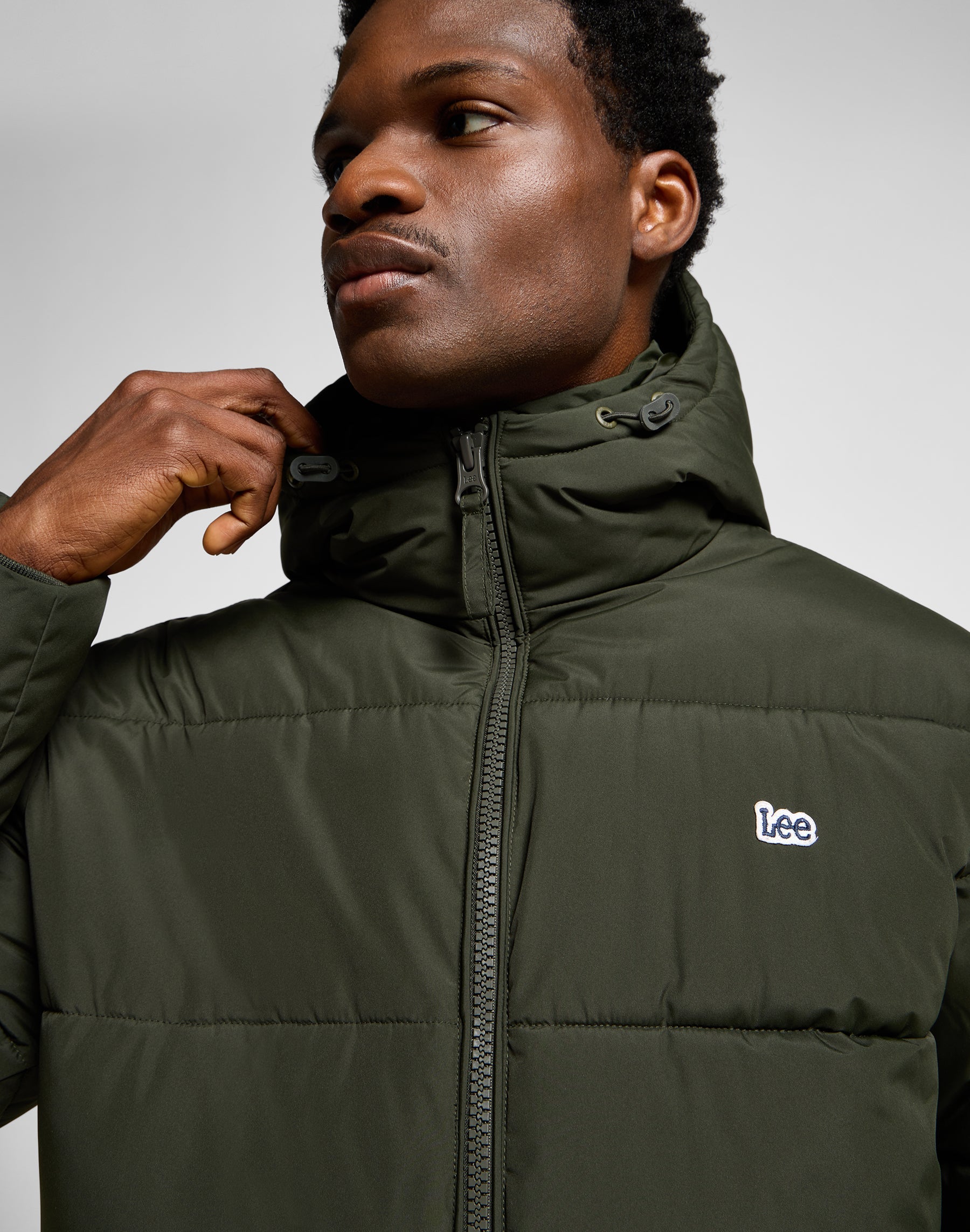 Puffer Jacket in Olive Night