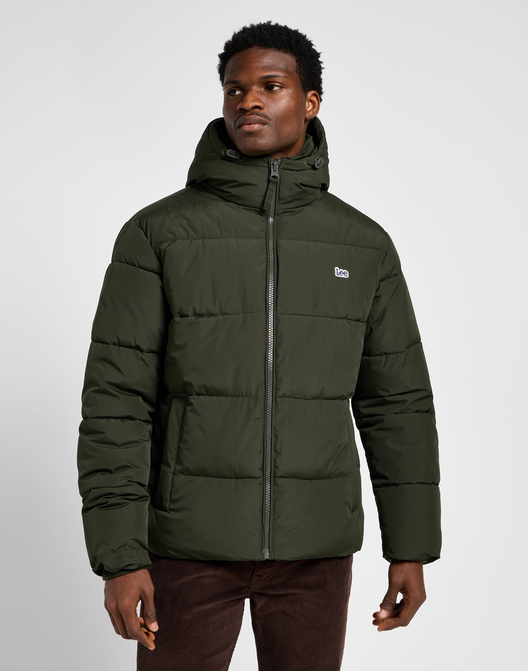 Puffer Jacket in Olive Night