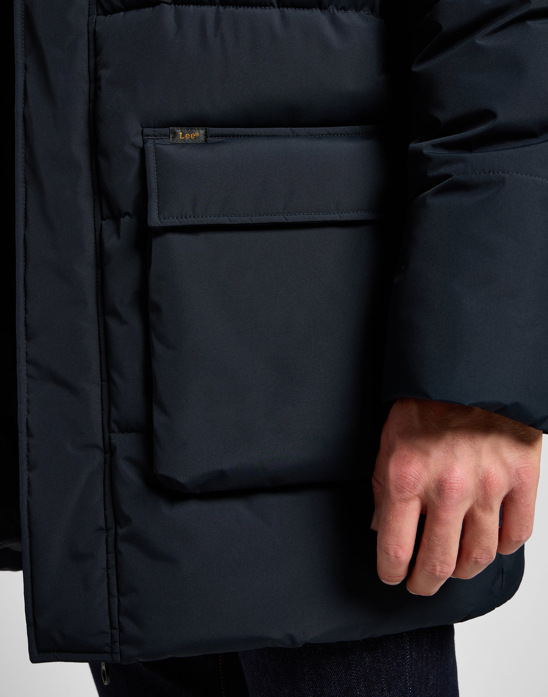 Long Puffer Jacket in Black