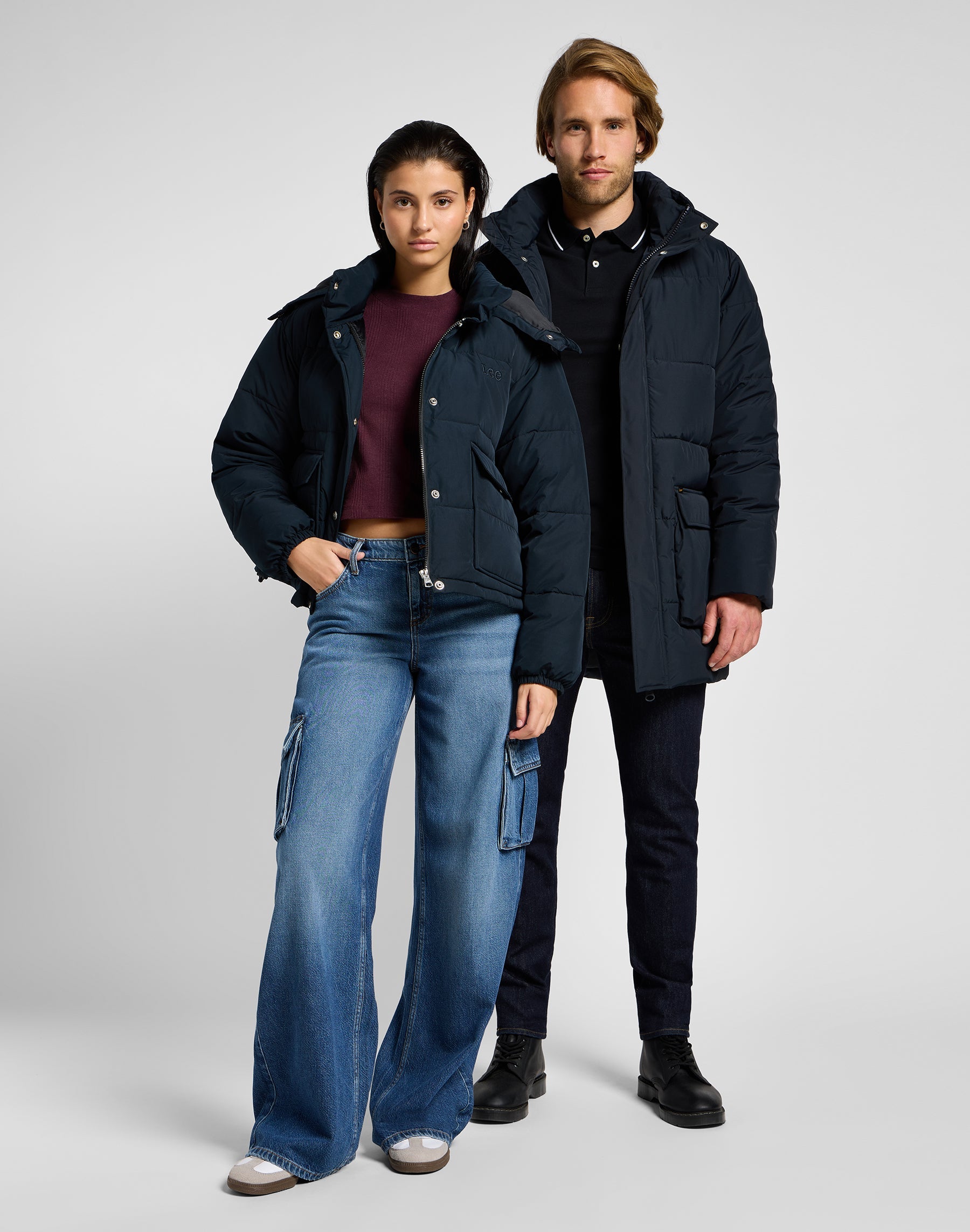Long Puffer Jacket in Black